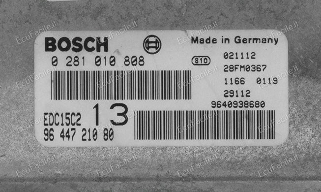 ECU CITROEN C5 2.0 HDI BOSCH 0281010808 9644721080 EDC15C2 13