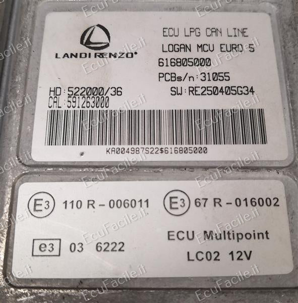 ECU GAS GPL LPG DACIA SANDERO 1.6 616805000 SW RE250401g34