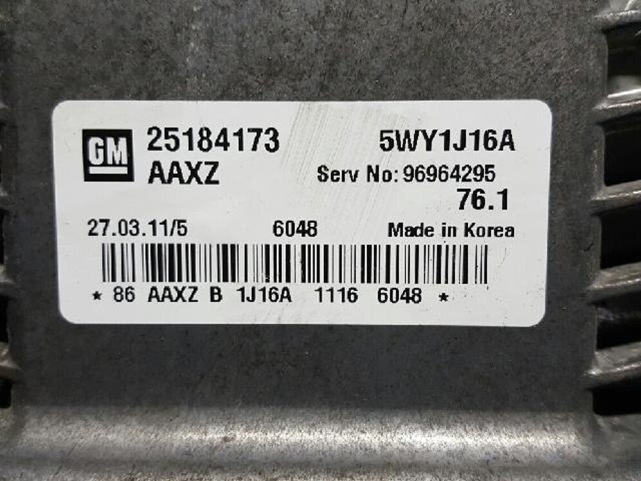 Ecu Chevrolet Cruze 25184173 Aaxz 5wy1j16a 18i 16v MT