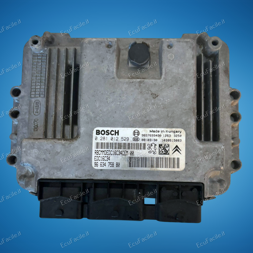 Ecu citroen C3 1 4 hdi 9663475880 0281012529 Bosch EDC 16C34-4.61