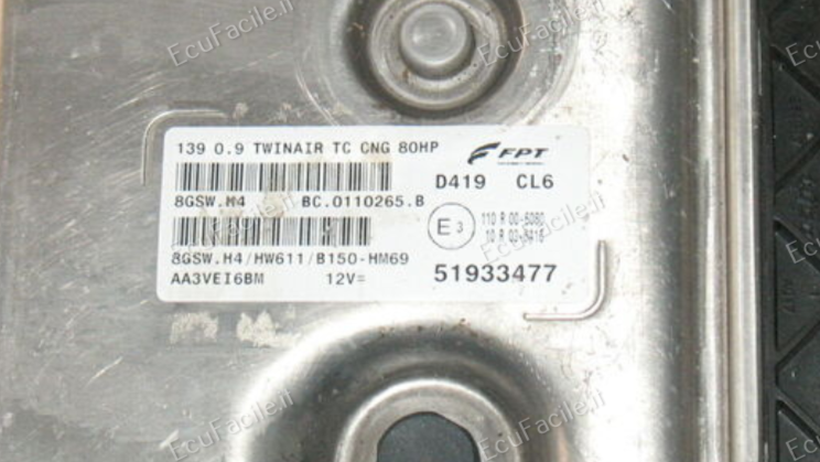 Y 1.2 8v euro 6 8gsw.h4 hw611 b150 51933477 PANDA 0.9 SGE METANO