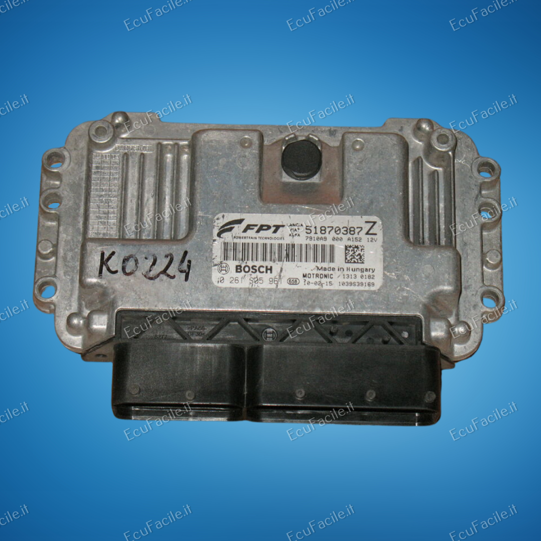ME7 9.10 ECU 0261S05961 Fiat Bravo 1.4 16v 198 Mk2 aspirato 2007-2014 51870387