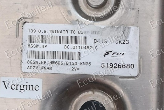 ECU FIAT Panda 0.9 twinair 8GSW.HP HW606 B150-km75 FPT 51926680 - 51953623