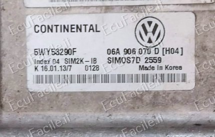 ECU VW VOLKSWAGEN 06A906070D SIMOS7D 5WY53290F Continental
