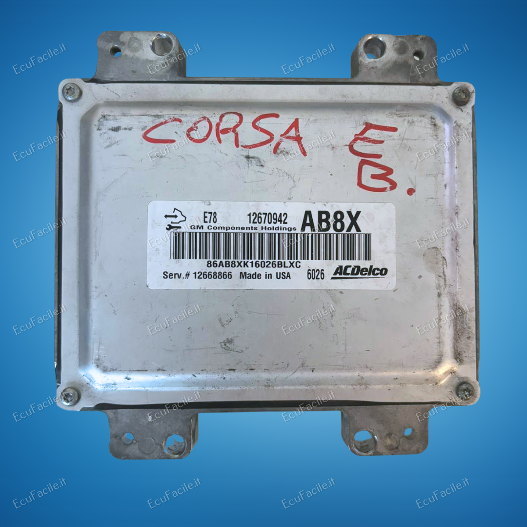 ECU CENTRALINA OPEL CORSA 1.4 12670942 AB8X 12668866 E78
