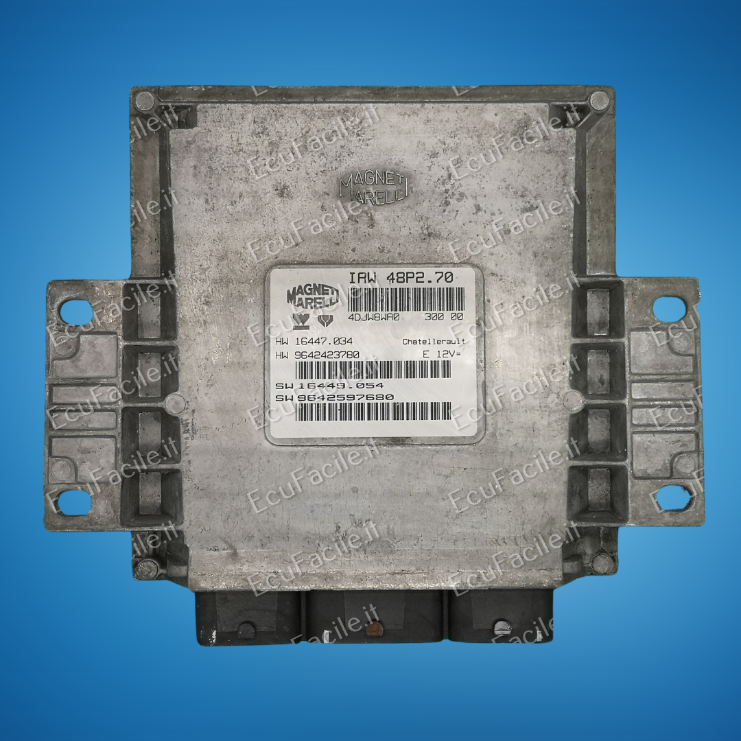 ECU PEUGEOT 206 1.1 IAW 48P2.70 HW 9642423780 SW 9642597680
