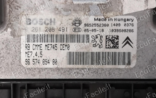 ECU CITROEN C4 1.6 BOSCH 0261208491 9657489480 ME7.4.5
