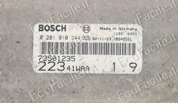 Centralina Motore ECU Fiat Doblò / Brava 1.9 JTD (2002) – Bosch 0281010344 / 73501235 / 22341WAA
