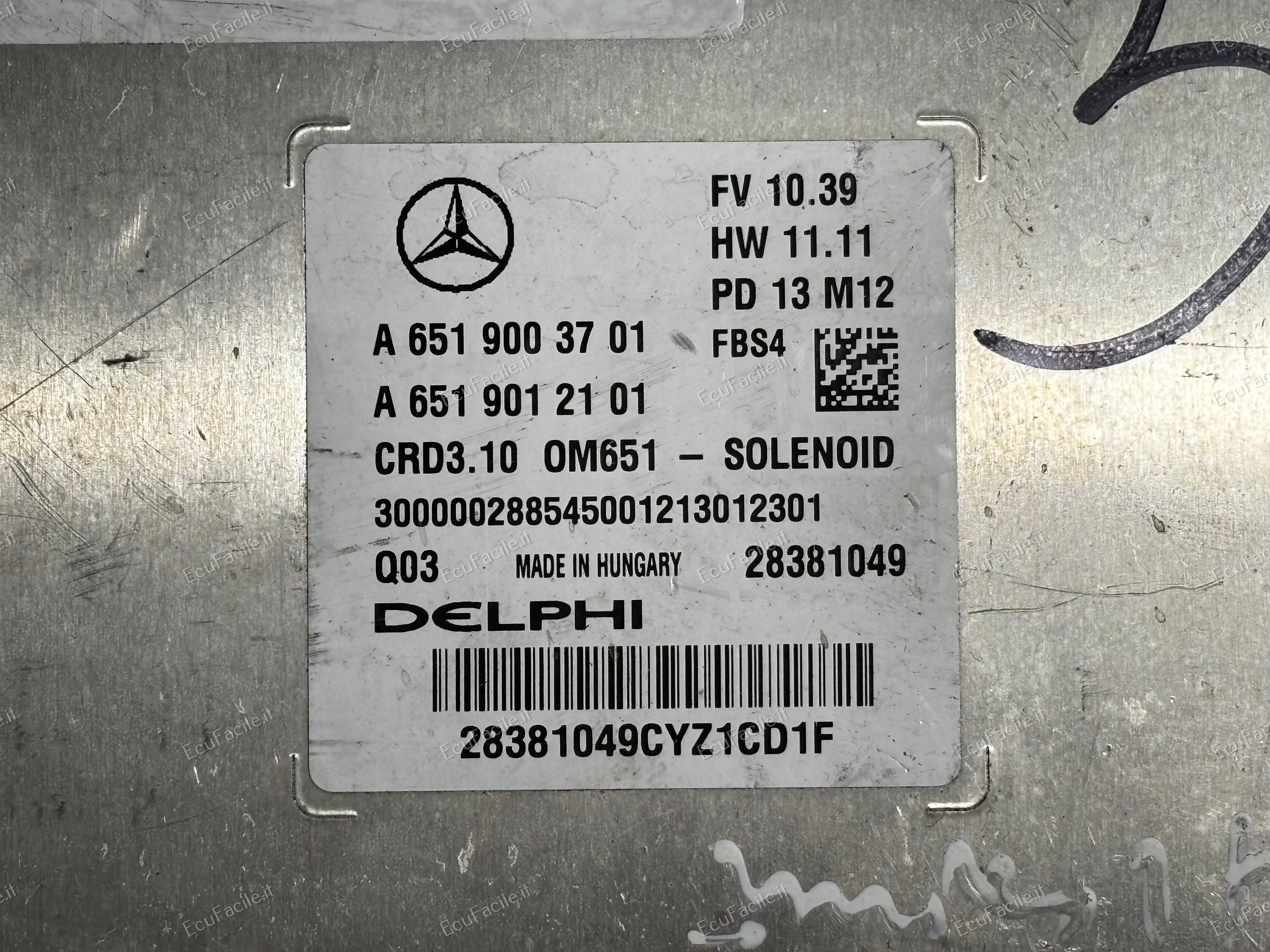 ECU MERCEDES A6519005901 A6519013701 6519013701 DELPHI 28303052