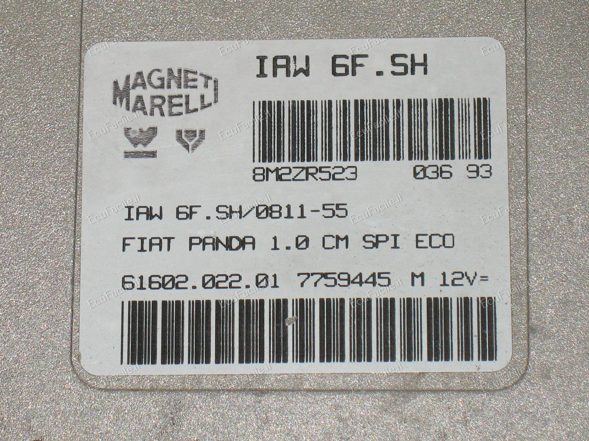 ECU CENTRALINA MOTORE FIAT PANDA 1.0 IAW 6F.SH IAW6F.SH 7759445 6160202201