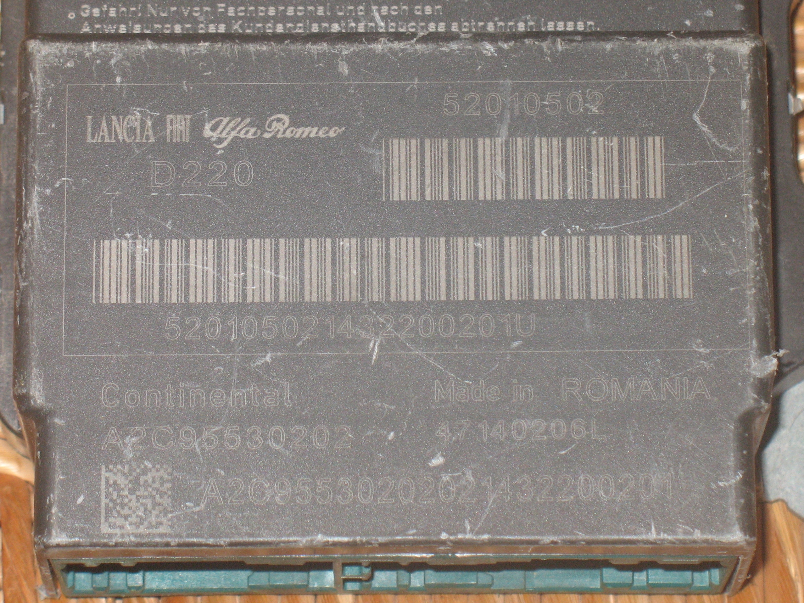 AIRBAG FIAT 500 NEW 1.3 Fiat lancia Alfa 52010502 A2C95530202