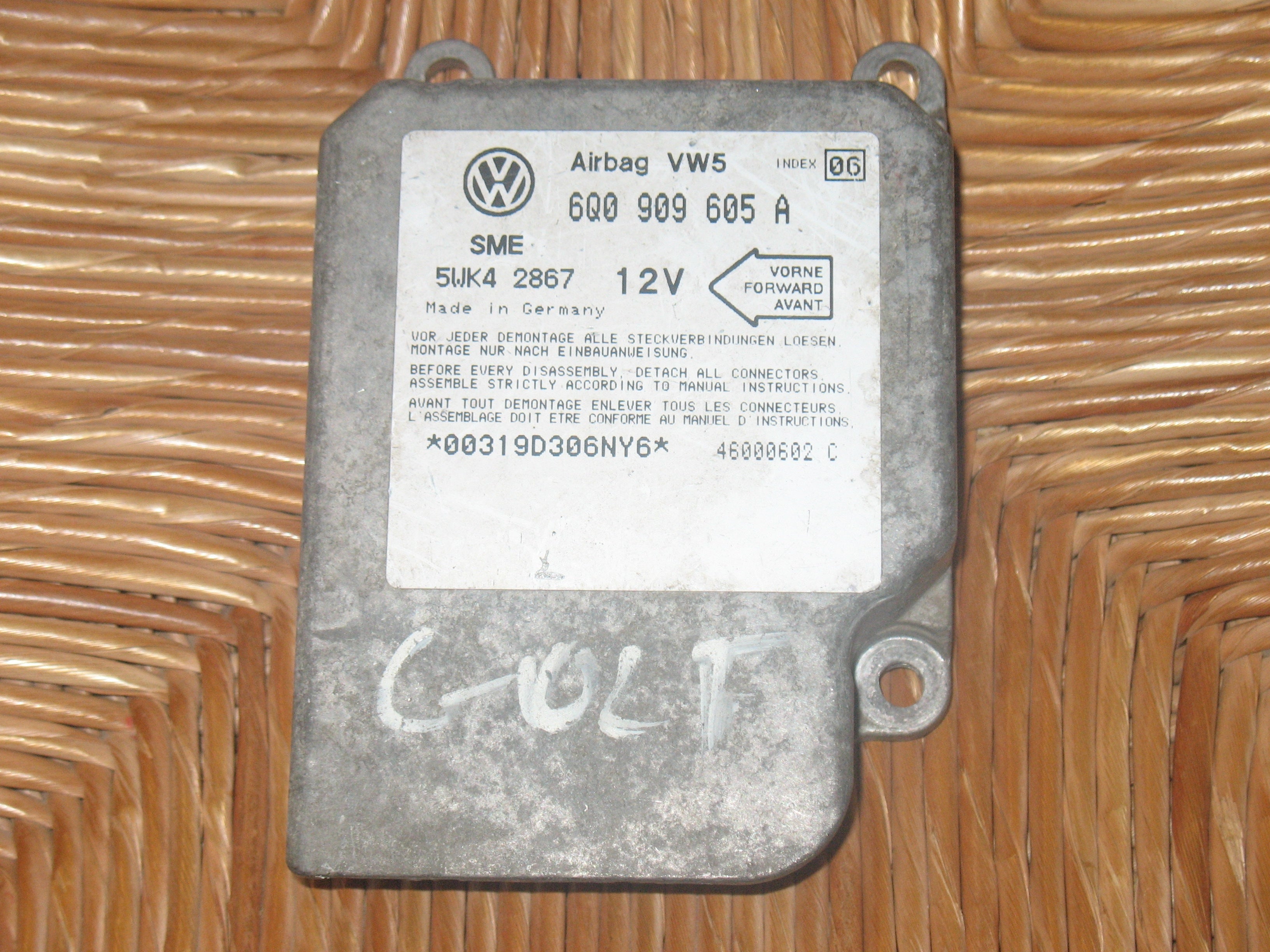 Centralina Airbag VW Golf 4 Jetta Passat Bora 6Q0909605A 5WK42867 VW5