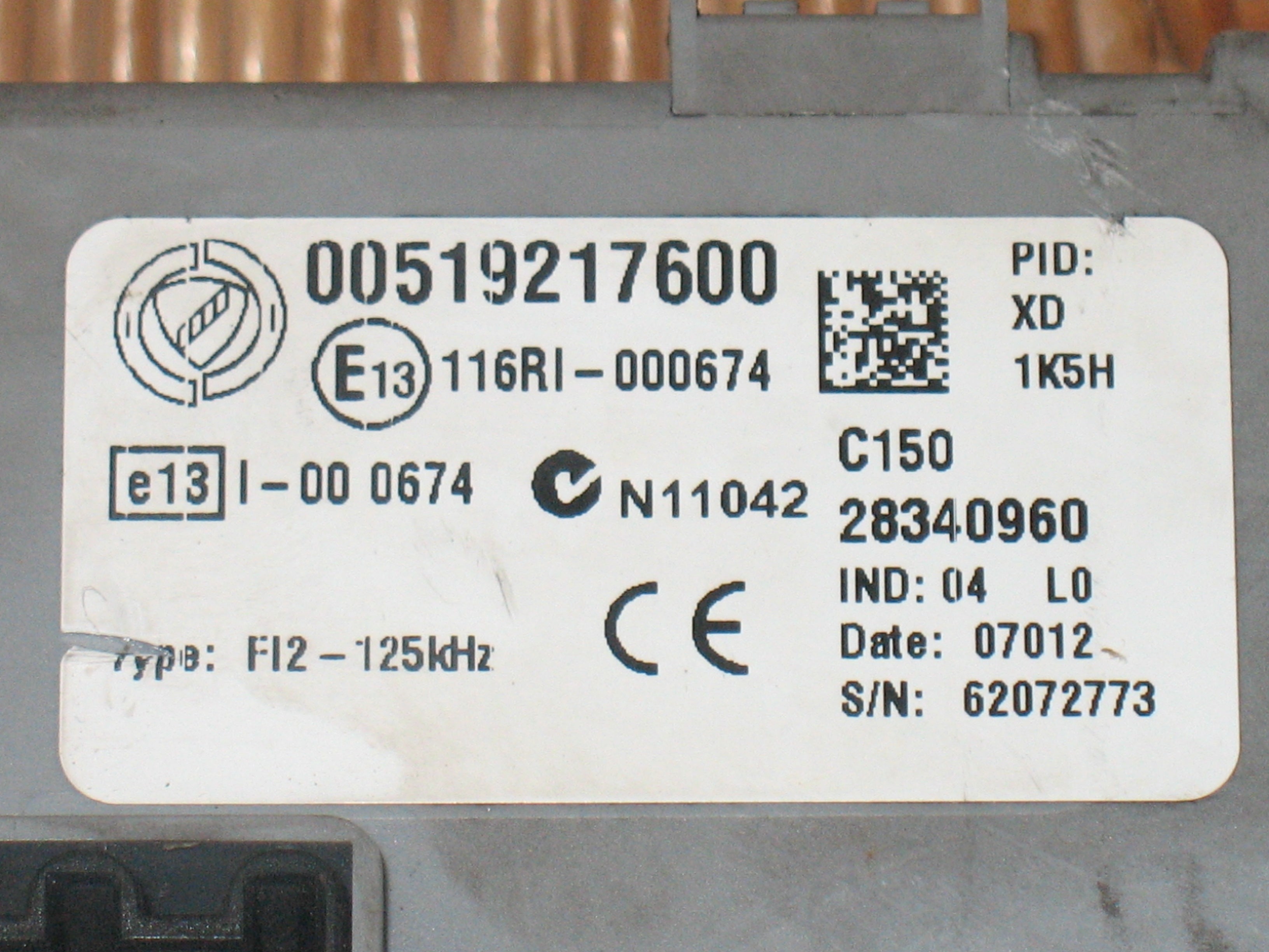 Centralina BSI OPEL COMBO 00519217600 28340960 Opel Delphi 1.3 CDTI (B05) 00519217600