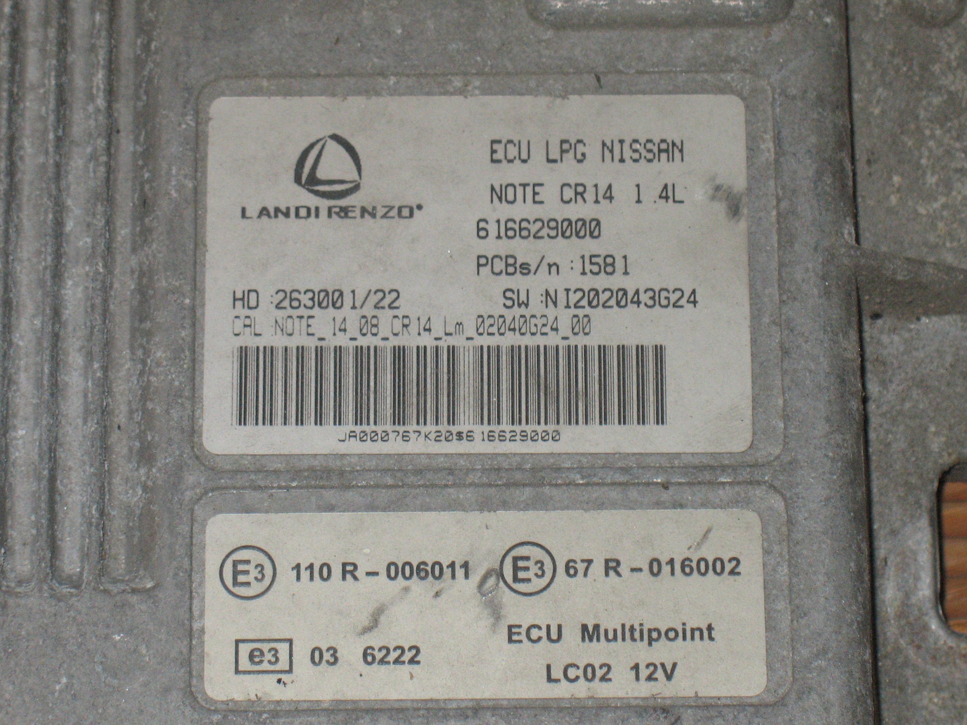 Centralina Gas GPL Landi Renzo 616629000 157298 NI202043G24 NISSAN Benzina / GPL
