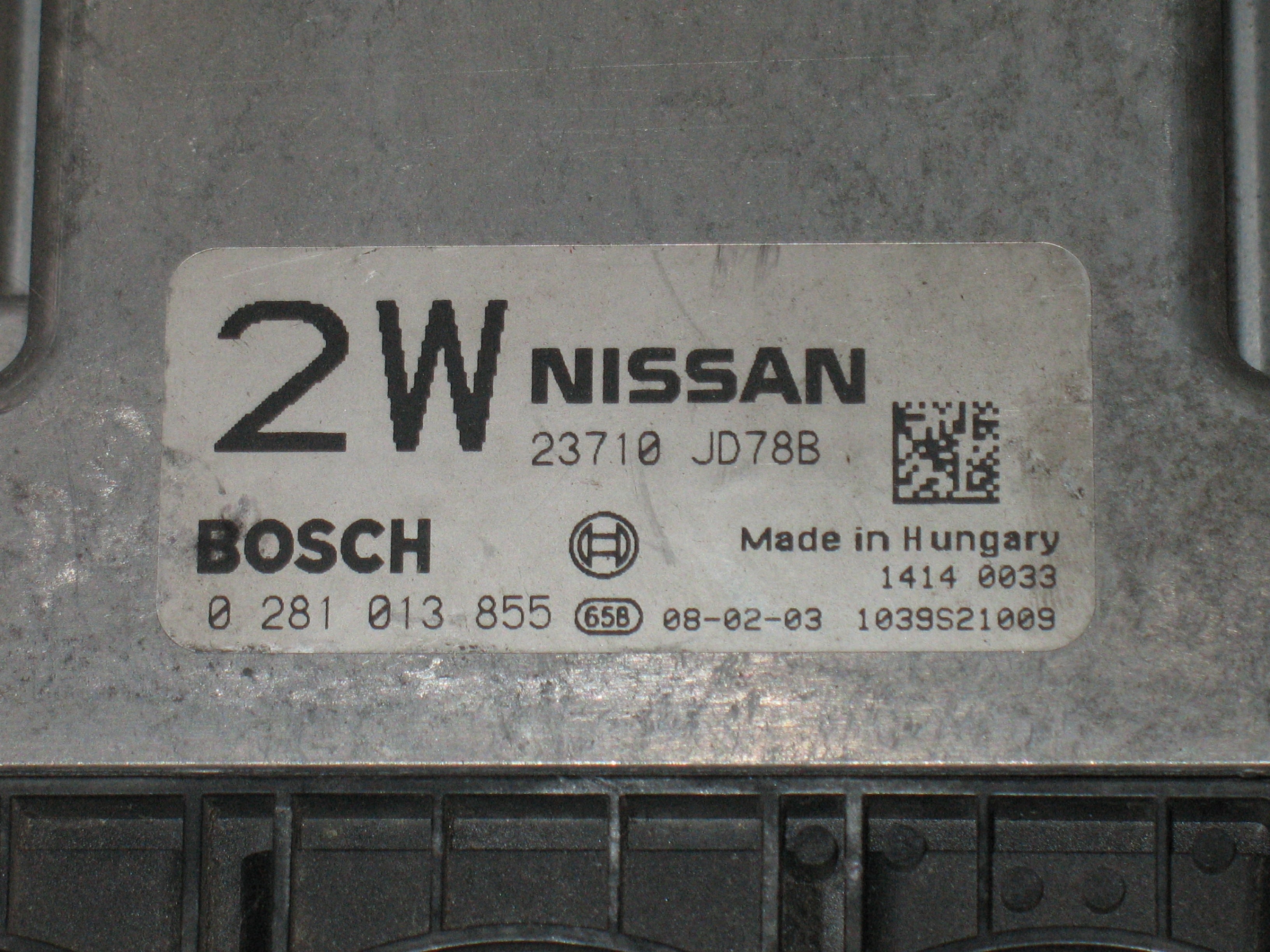 CENTRALINA NISSAN QASHQAI 2.0 DCI BOSCH 0281013855 23710JD78B 2W 1039S21009 Edc 16Cp33-6.7