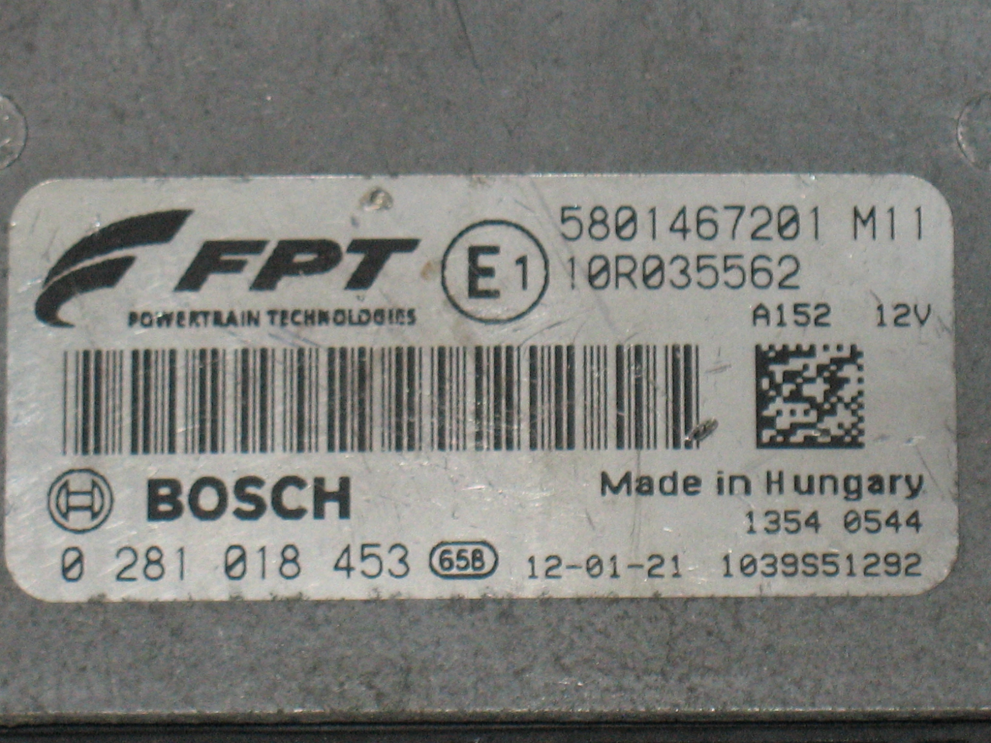 ECU CENTRALINA IVECO DAILY 3.0 0281018453 EDC17CP52-4.10 5801467201 10R035562