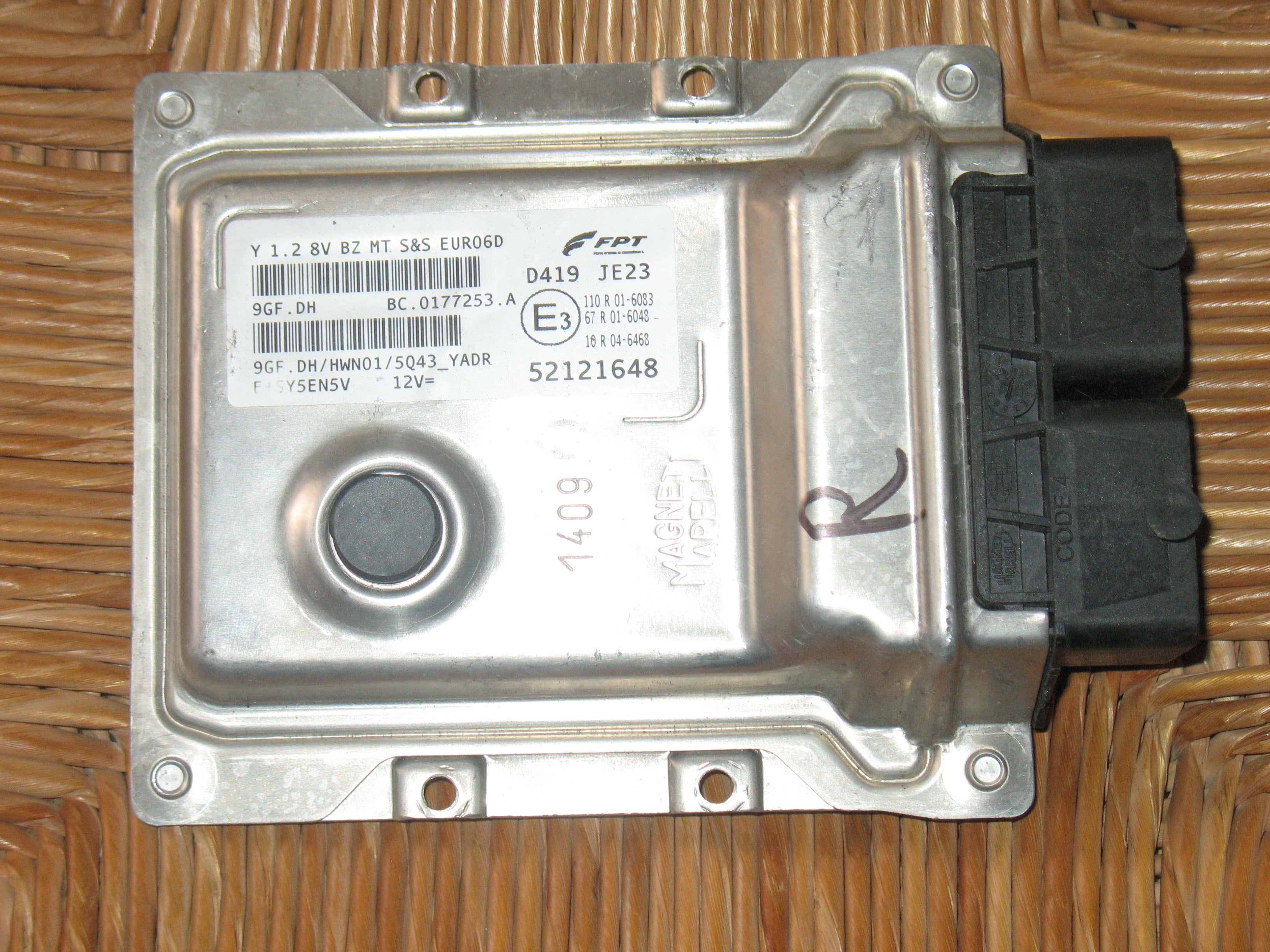 ECU CENTRALINA MOTORE LANCIA YPSILON GPL 1.2 EUR06D 52121648 9GF.DH 9GFDH 9GF.DH HWN01 5Q43-YADR