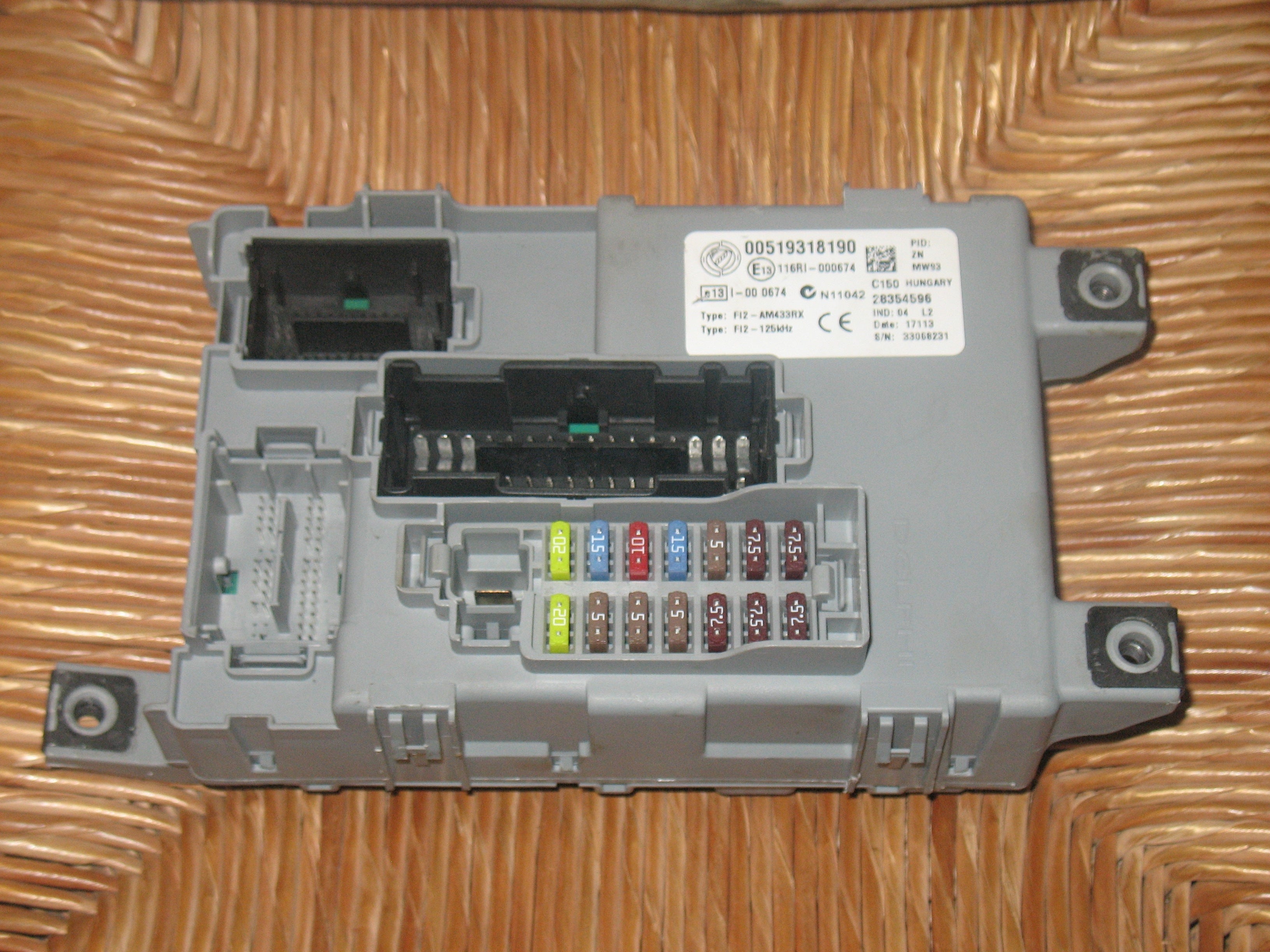 519318190 CENTRALINA BODY COMPUTER FIAT 500 1.2 B 3P 5M 51KW