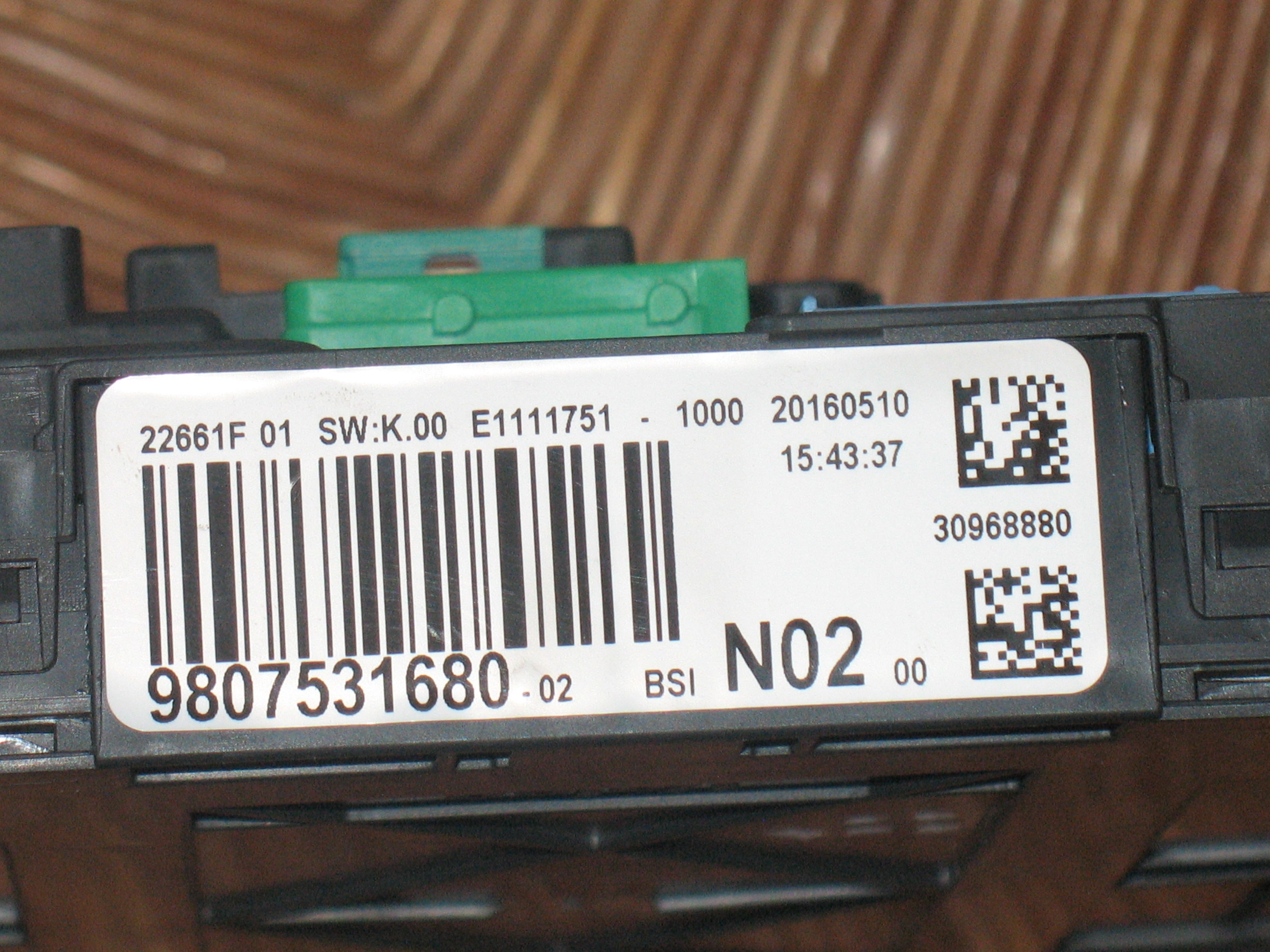 BSI PEUGEOT 208 Valeo N02-00 9807531680 BODY COMPUTER