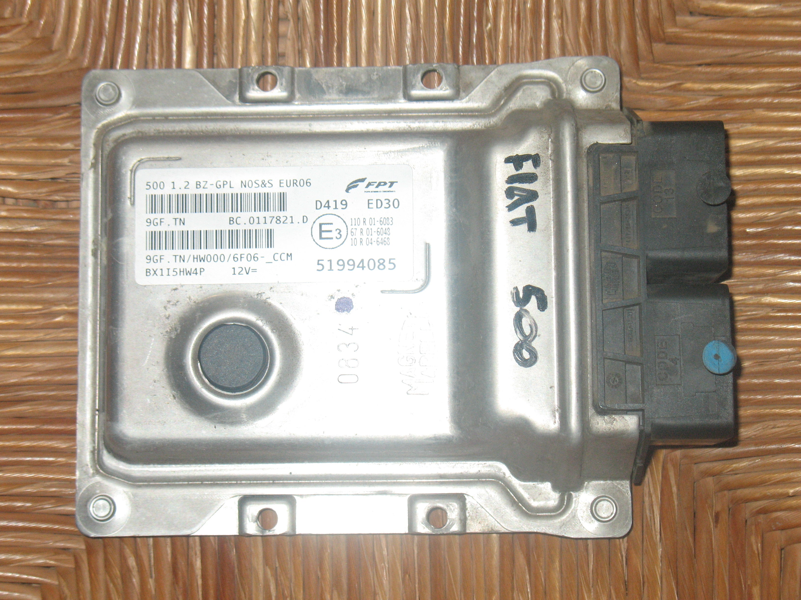 Centralina motore Fiat 500 2013 1.2 Bz/GPL codice 51994085 FPT 51994085 HW000