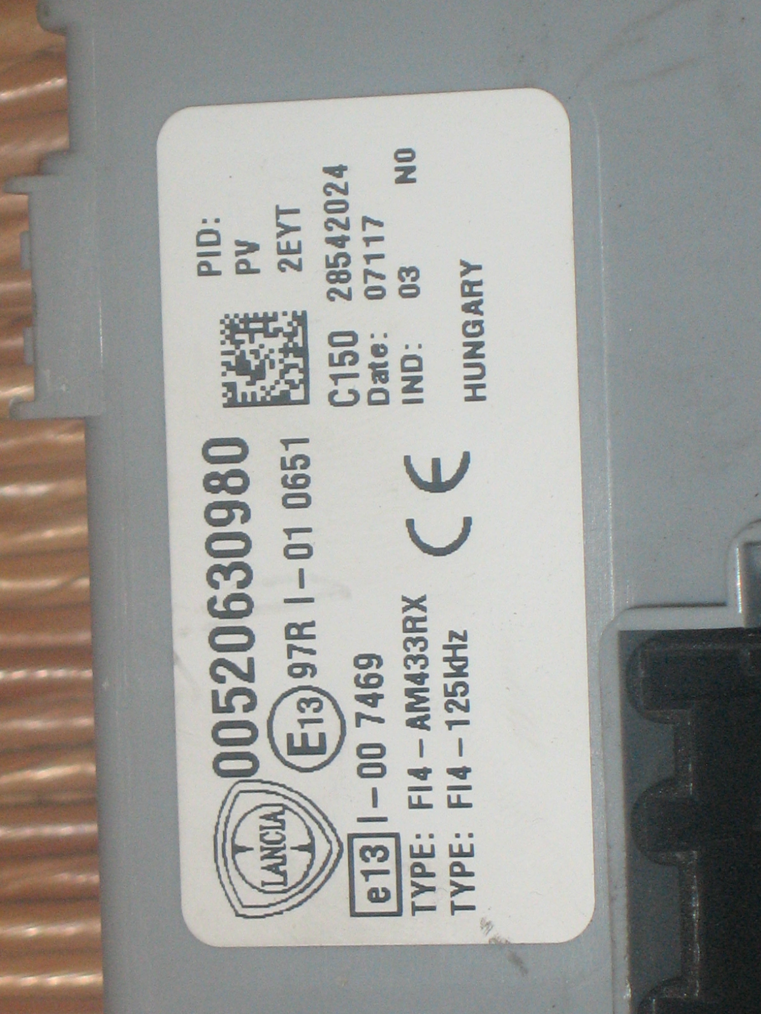 BODY 520630980 CENTRALINA BSI LANCIA Ypsilon 4° Serie 1300 Diesel 70 312B1000