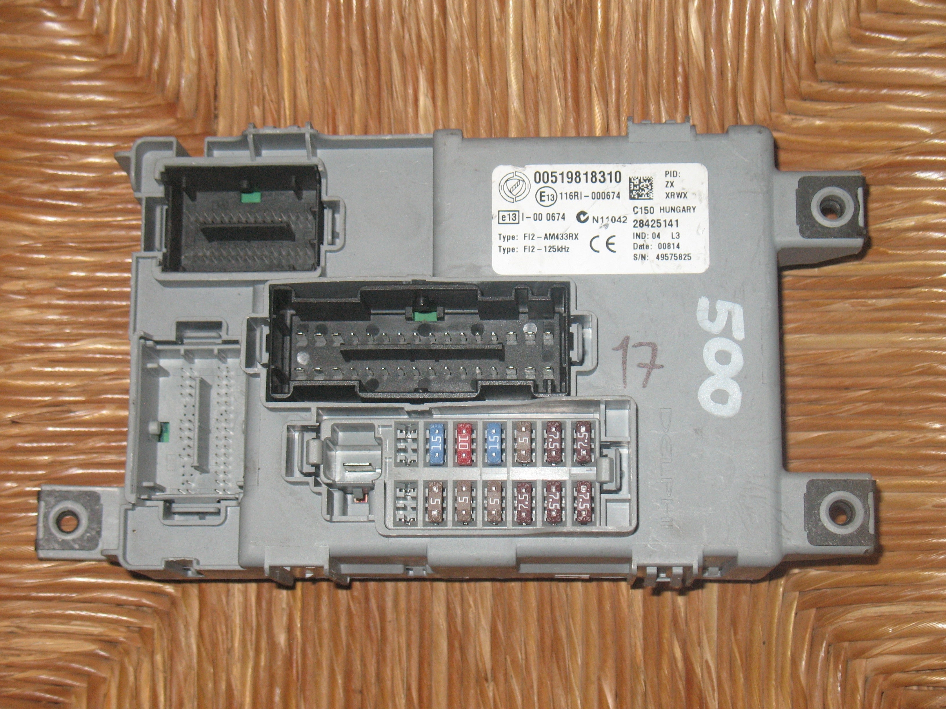 BODY FIAT 500 BCM 00519818310 DELPHI 28425141 519818310