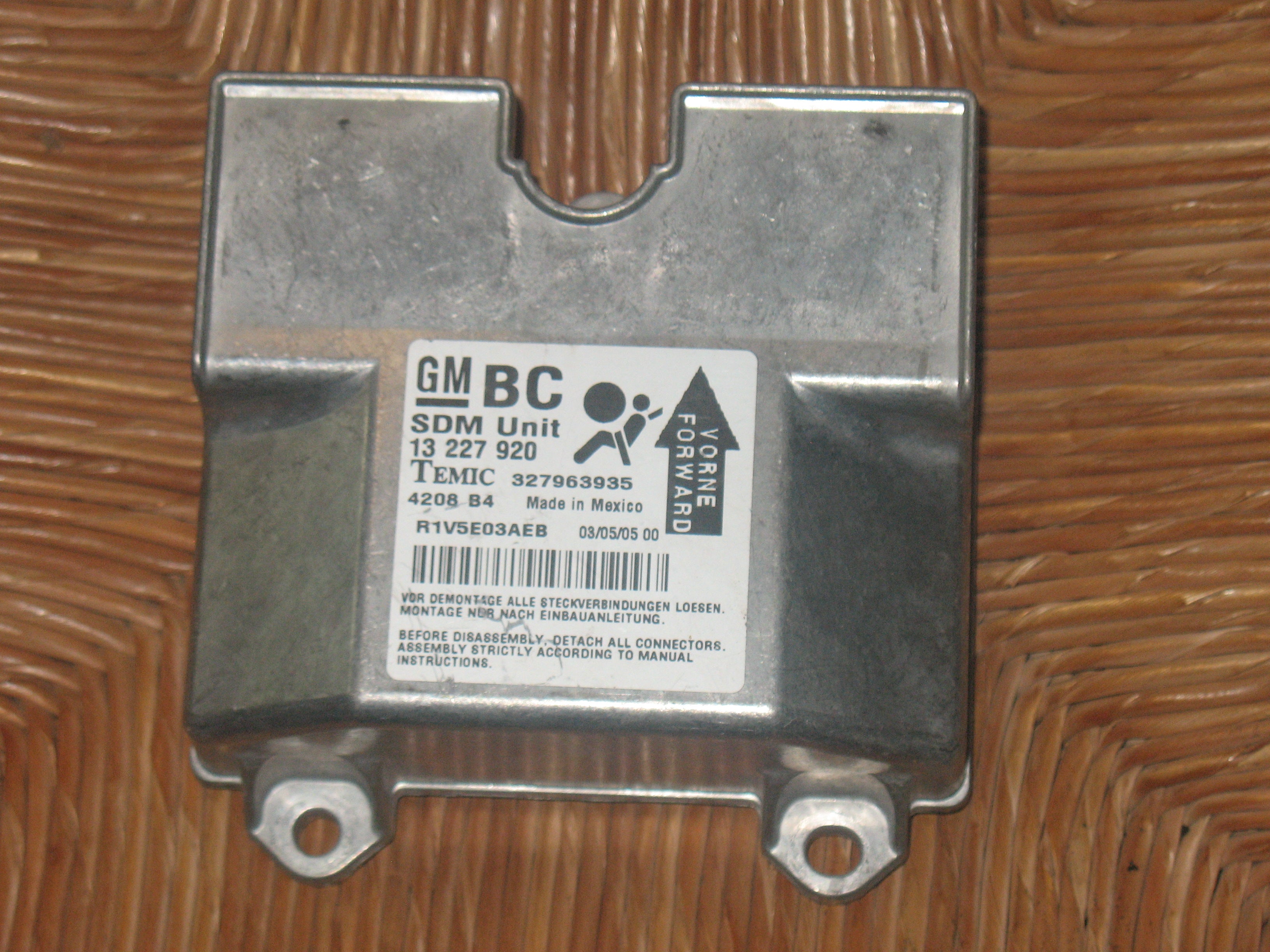 CENTRALINA AIRBAG OPEL ASTRA H 04 09 13227920 BC CTA046