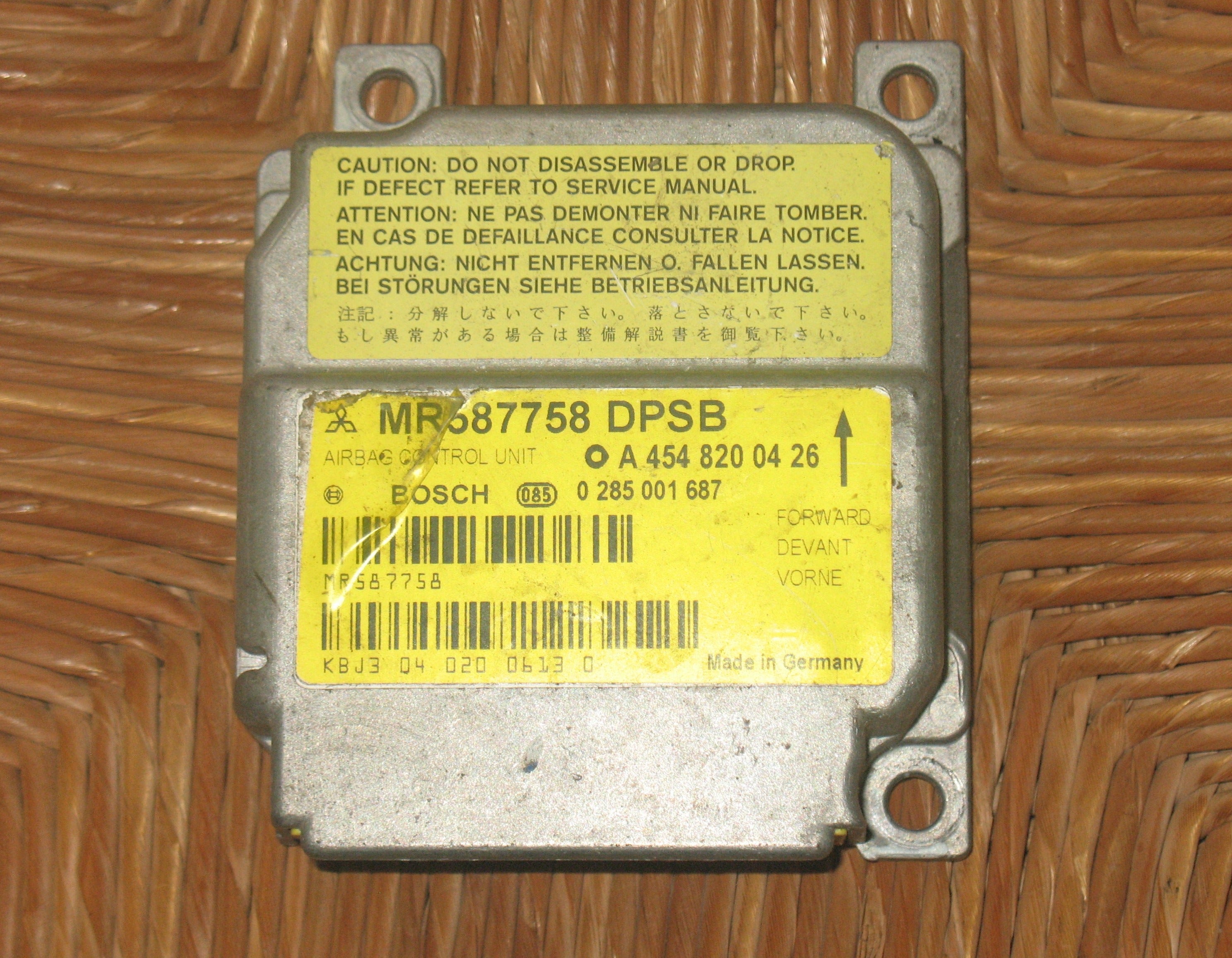 CENTRALINA AIRBAG SMART FORFOUR 04>06 0285001687 CTA077 A4548200426