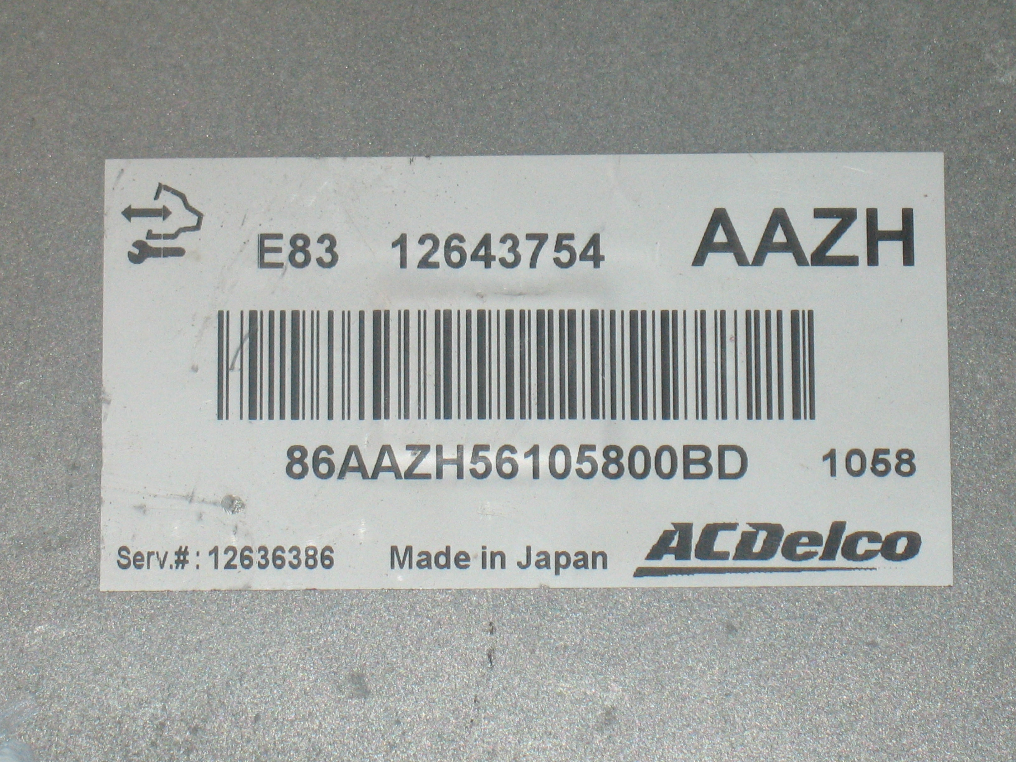 12643754 E83 12636386 7038918 PER OPEL MERIVA B 1.4 16V TURBO AAZH