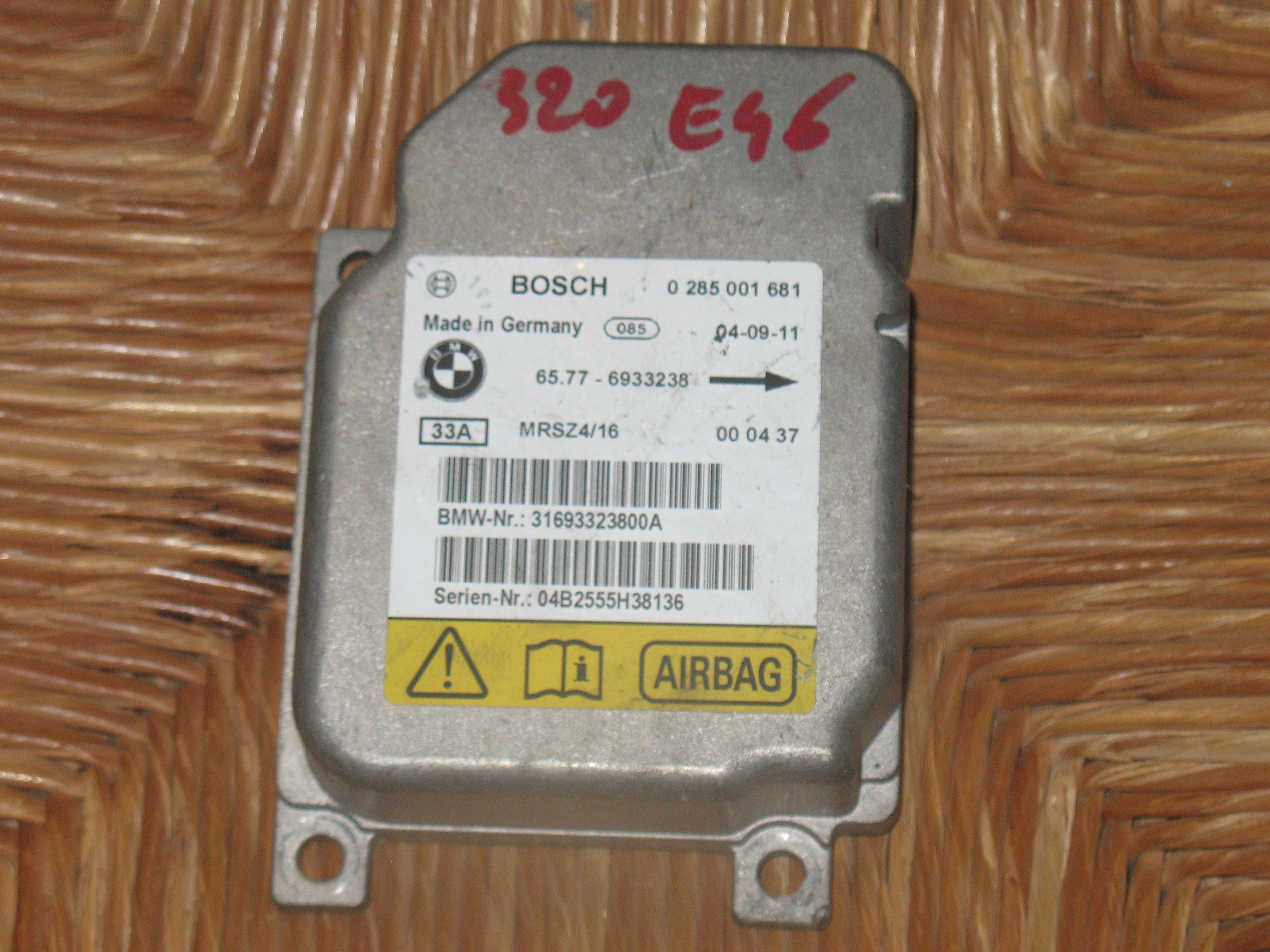 CENTRALINA AIRBAG BOSCH 0285001681 PER BMW M3 CABRIOLET BENZINA 318 ANNO 2003 254677813704 BMW 4.9.