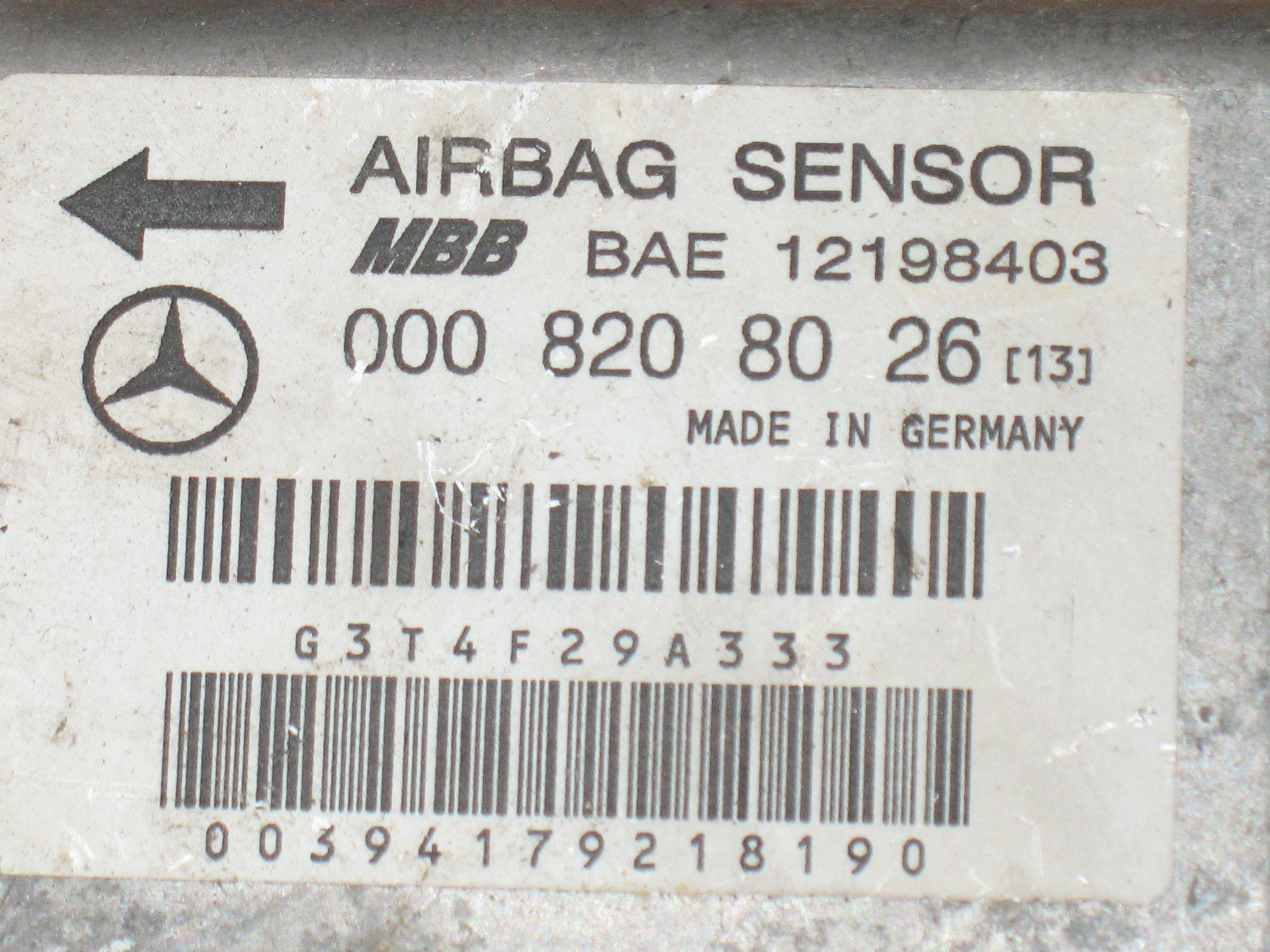 Centralina Airbag OEM 0008208026 Mercedes-Benz S (W140) Berlina 3.5 300 SD Turbo Diesel OM603.971