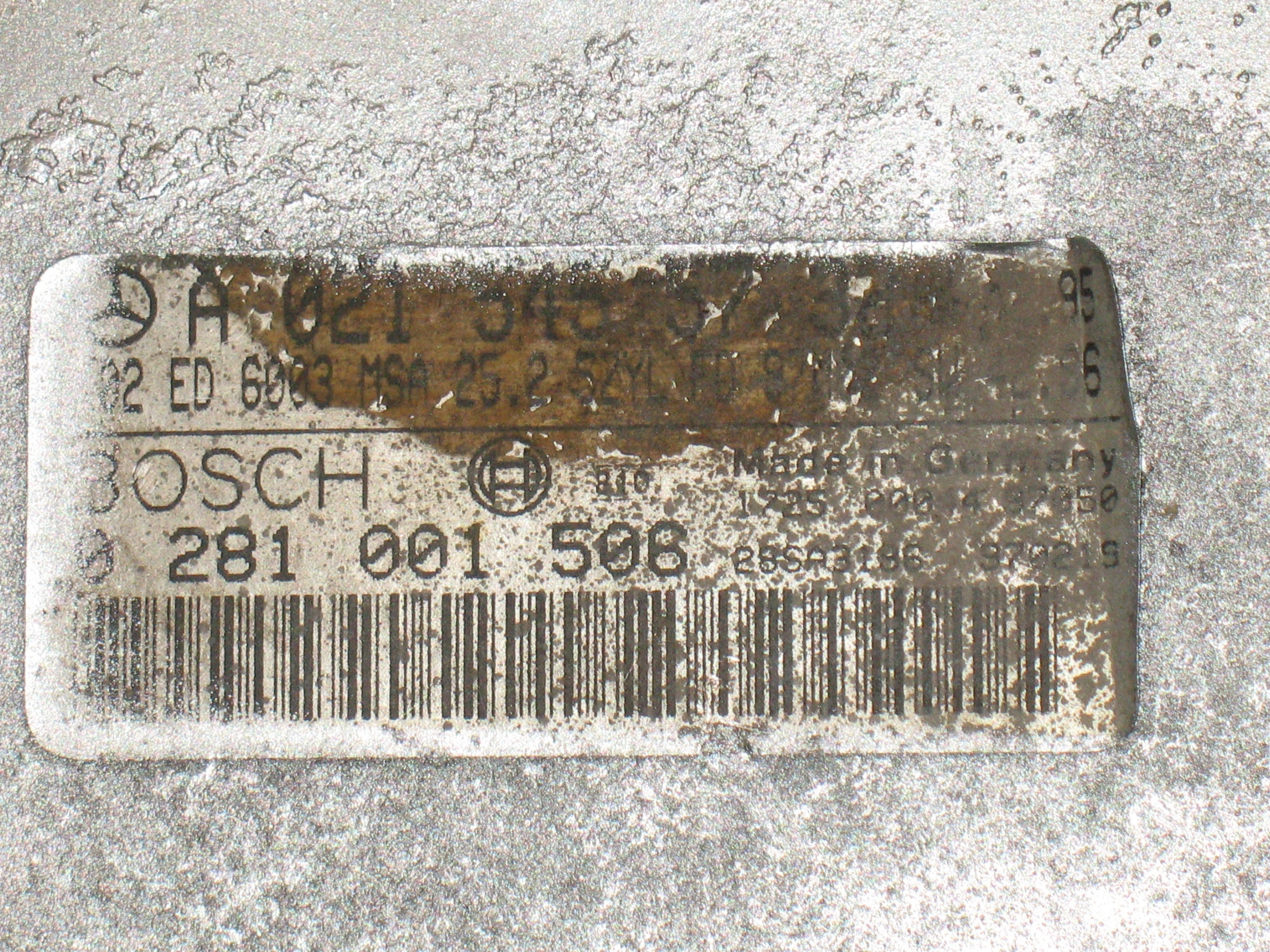 ECU CENTRALINA MERCEDES A0215455732 Bosch 0281001506 MB Sprinter 290TD 1997 Turbodiesel 91.9KWKW