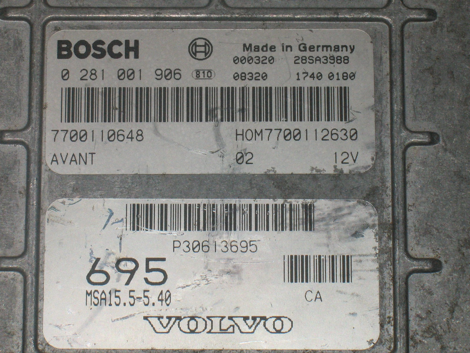CENTRALINA MOTORE VOLVO S40 V40 1.9 TDI BOSCH 0281001906 0 281 001 906 7700110648