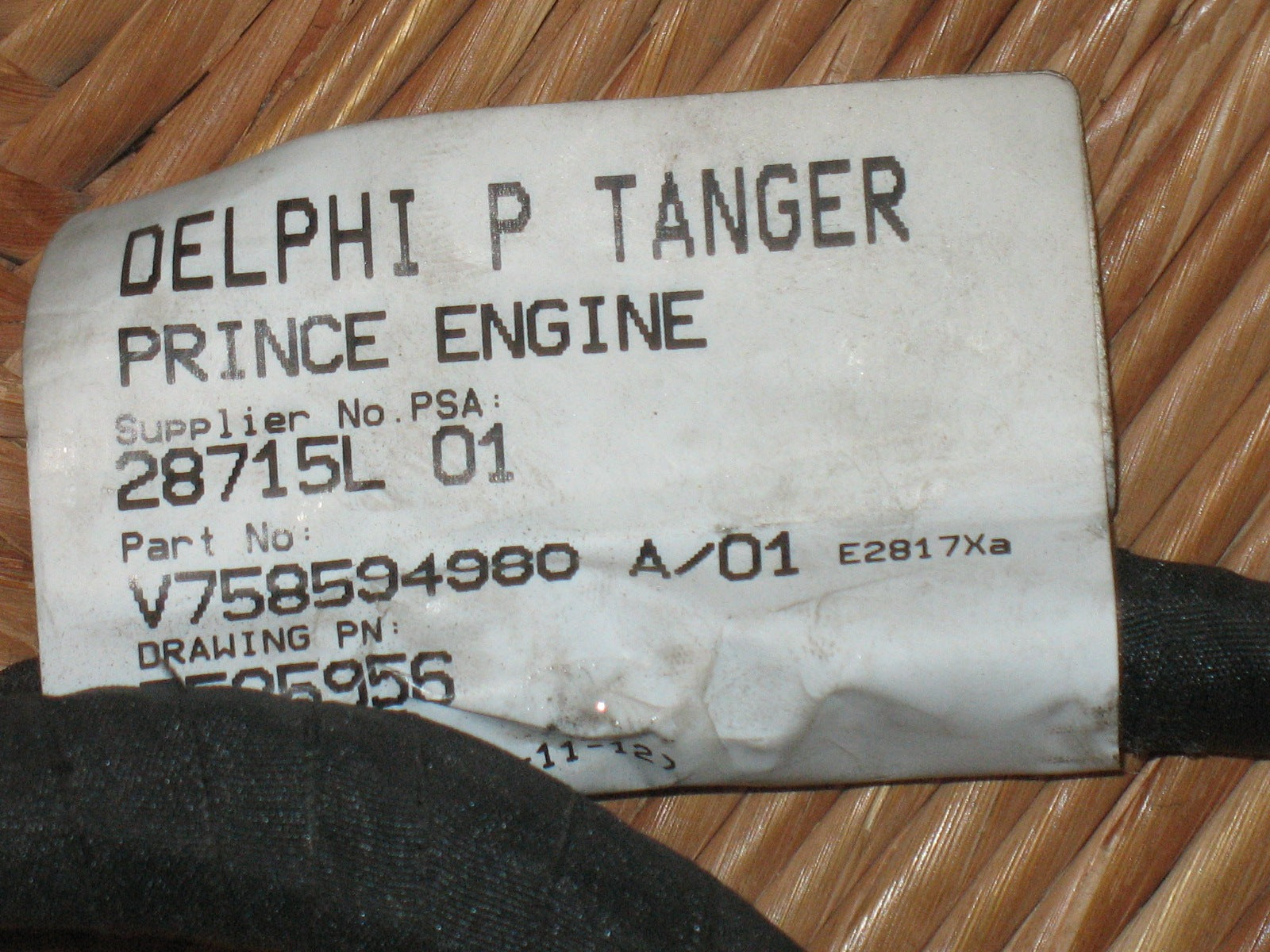 Spine PEUGEOT 207 1.4 Petrol 8FS Engine Wiring Loom Harness V758594980