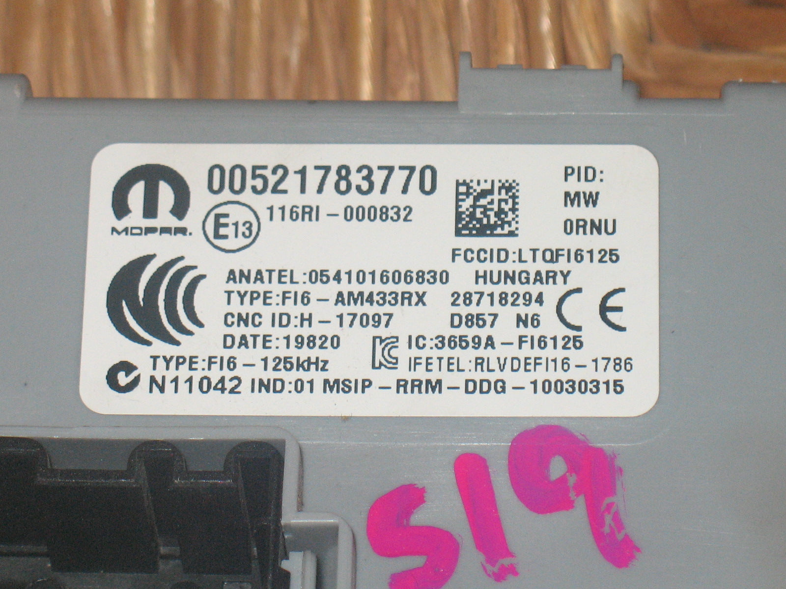 Centralina fusibili interna Fiat 500 2019 00521783770  DELPHI 521783770