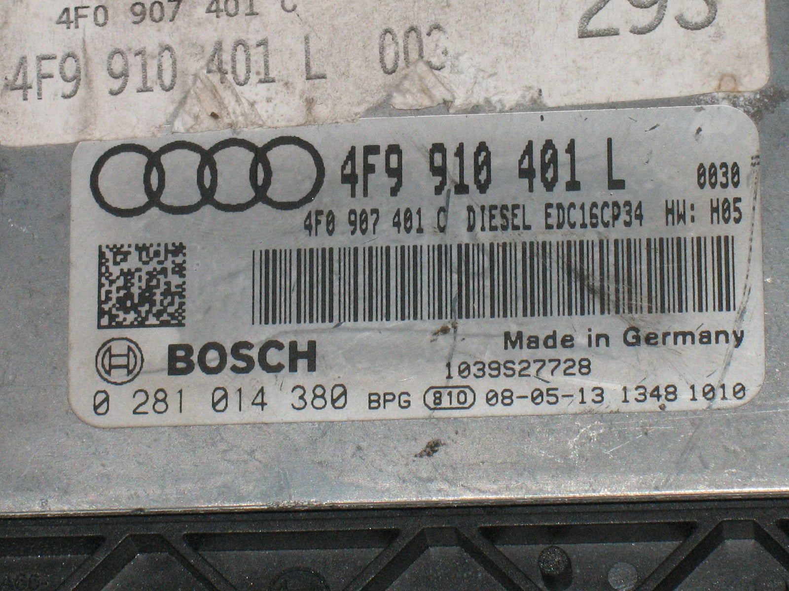 CENTRALINA MOTORE AUDI A6 3.0 TDI BOSCH 0281014380 4F9910401L EDC 16CP34-4.5 EDC16CP34-4.5