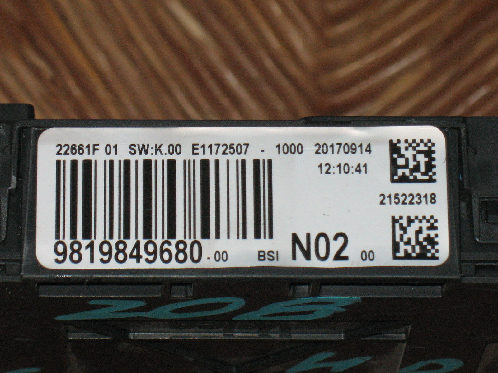 CENTRALINA BODY COMPUTER PORTA FUSIBILI PEUGEOT 208 2018 1.6 HDI 9819849680