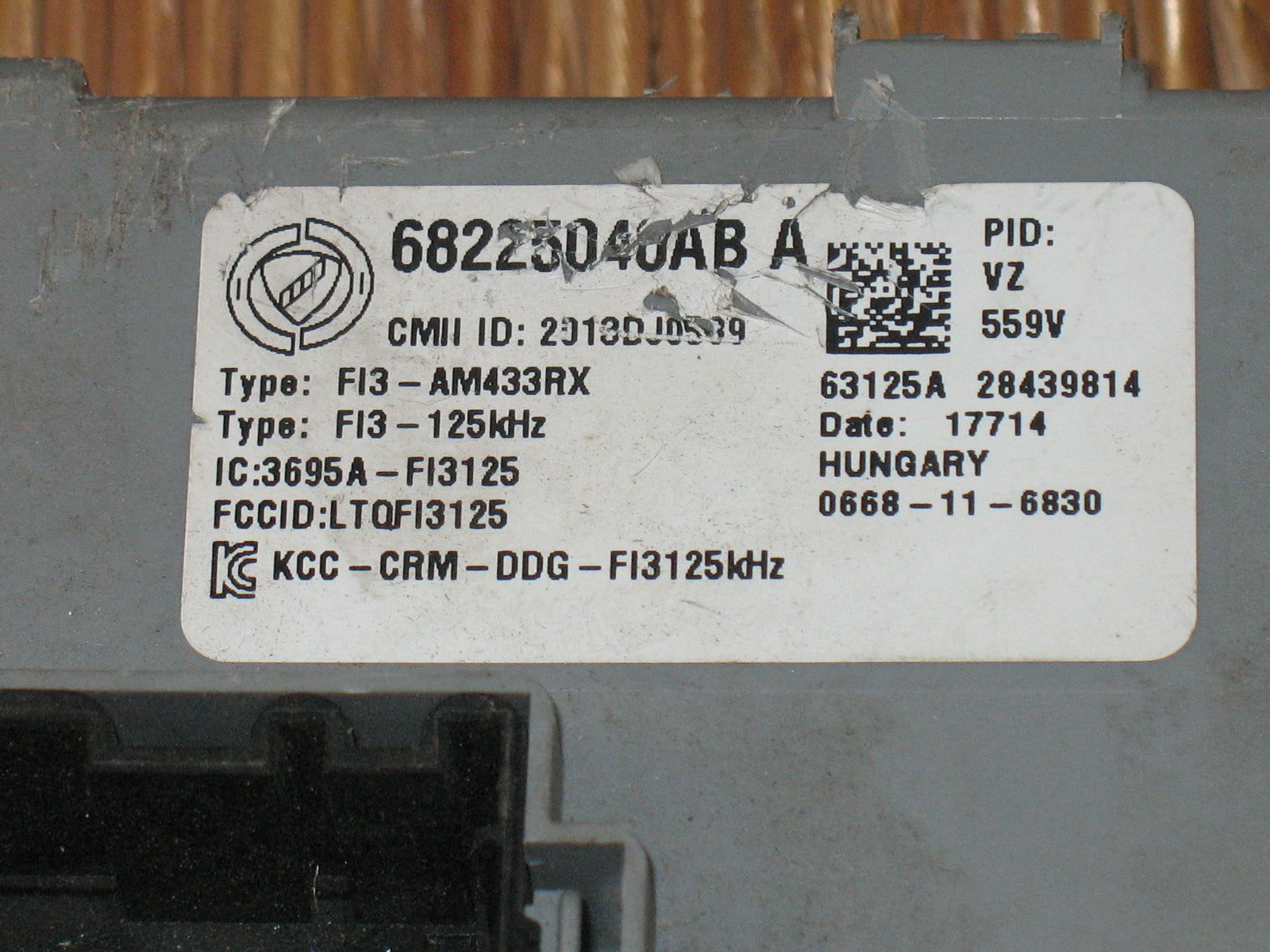 Fiat ABART 1.4 Turbo OEM 2015 500-body Control Module BCM  68225040ab 28439814