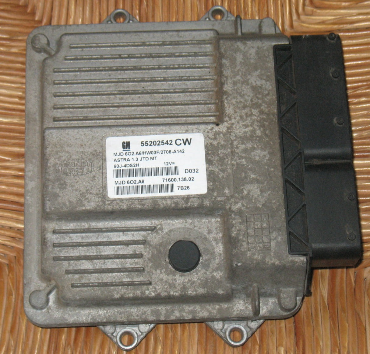 CENTRALINA MOTORE OPEL ASTRA 1.3 JTD MAGNETI MARELLI MJD 6O2.A6 FGP& 55202542CW 71600.094.02