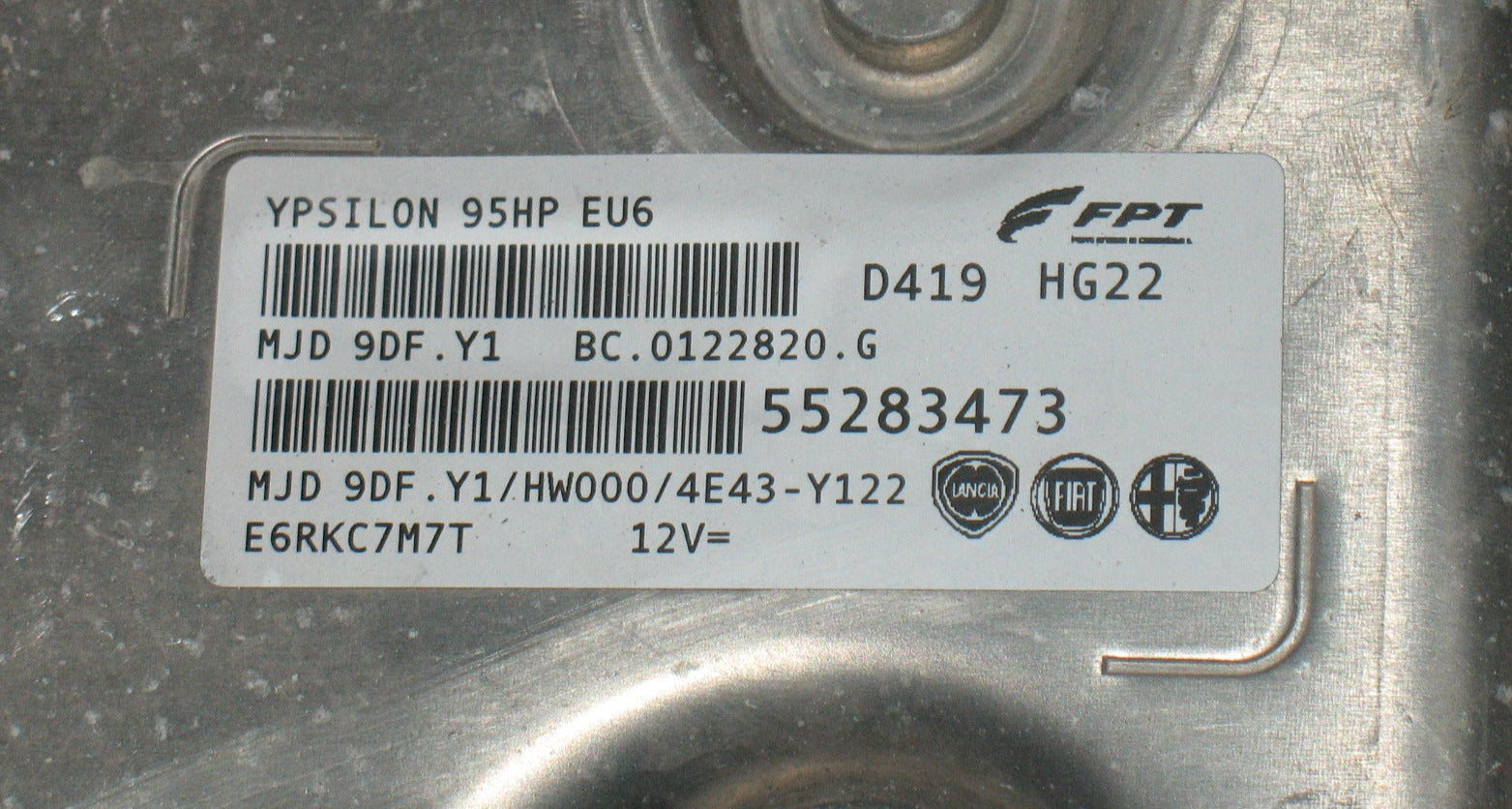 ECU CENTRALINA MOTORE LANCIA YPSILON 95HP 55283473 MJD 9DF.Y1 HW000 2