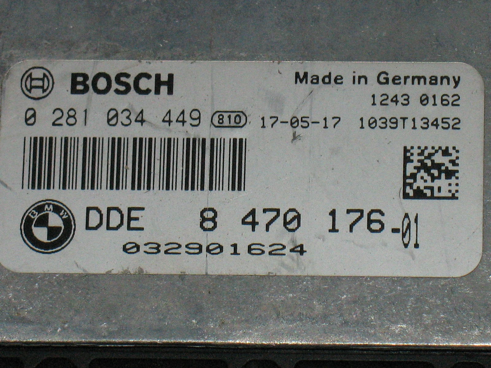 ECU motore Bosch BMW 0281034449 DDE8470176 EDC 17C50-6.58