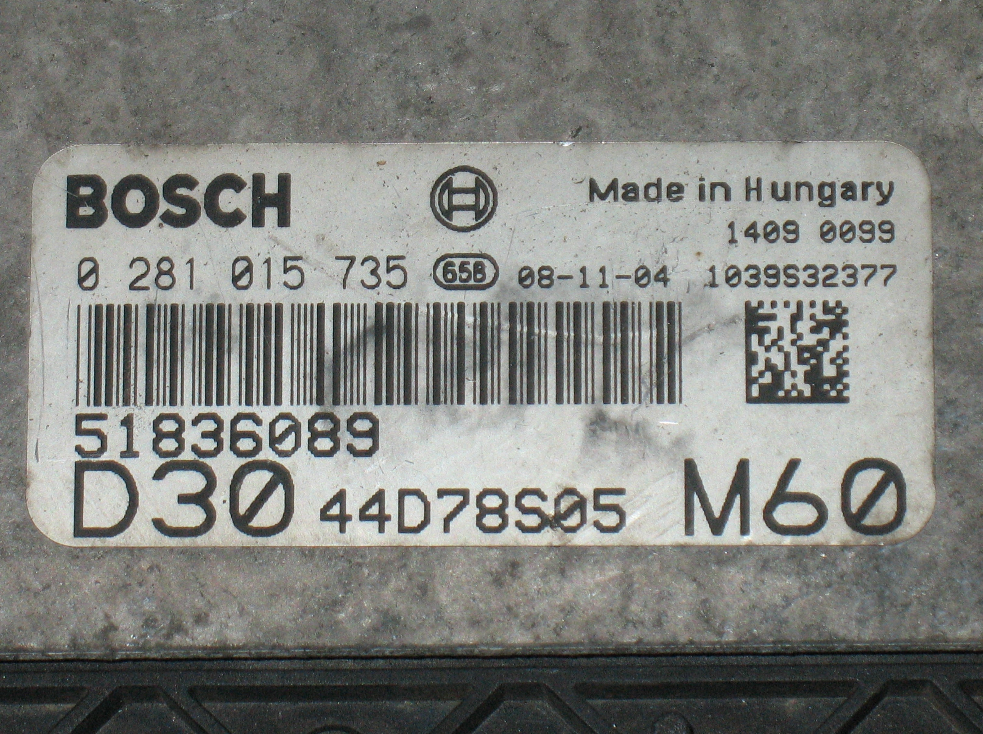ECU Calculator Motor Fiat Ducato 3.0JTD 51836089 0281015735 EDC 16C39-5.A7