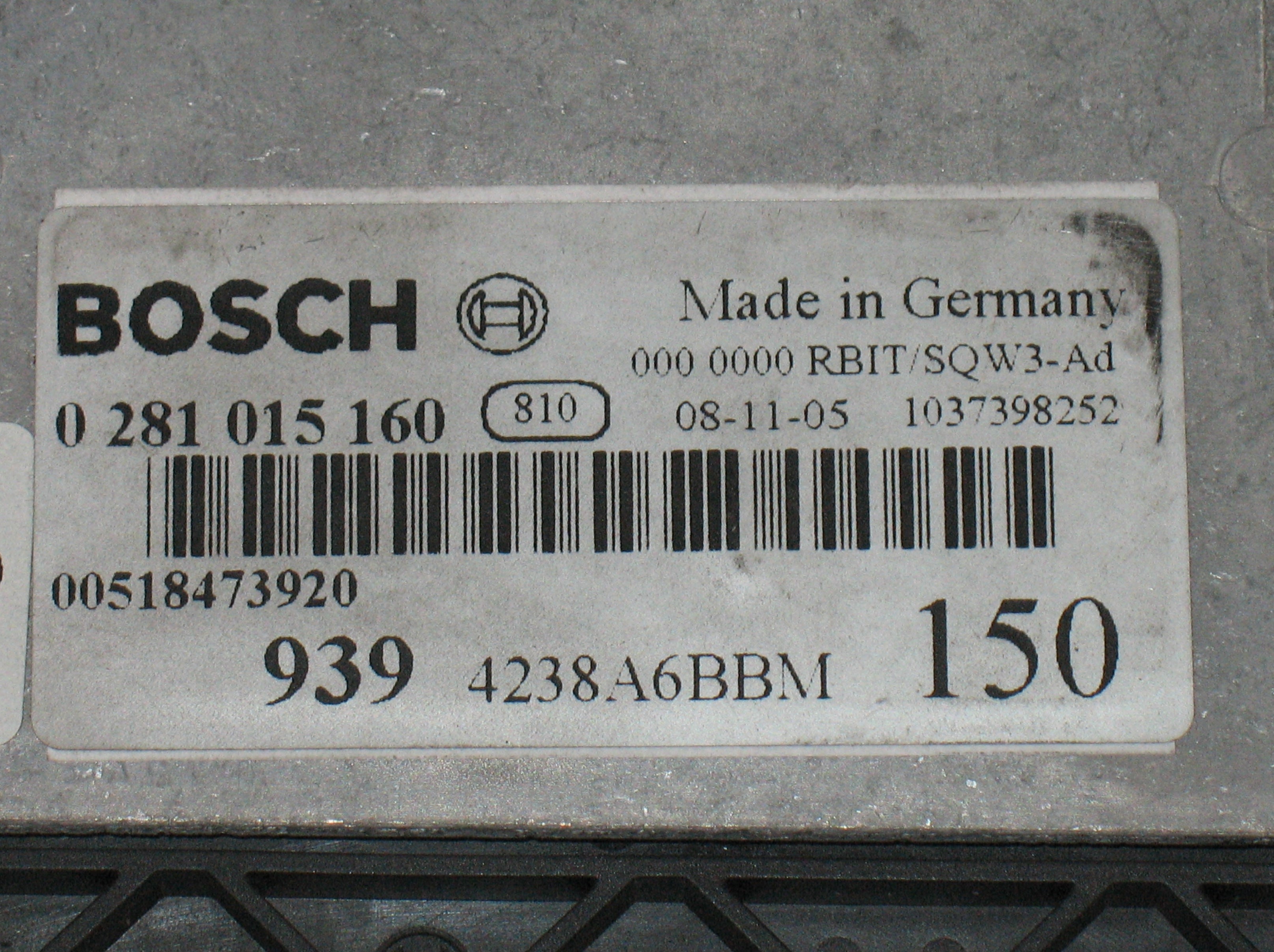 ECU ALFA ROMEO 159 JTDM 16V 0281015160 1.9 16v 150cv jtdm EDC 16C39-6.65