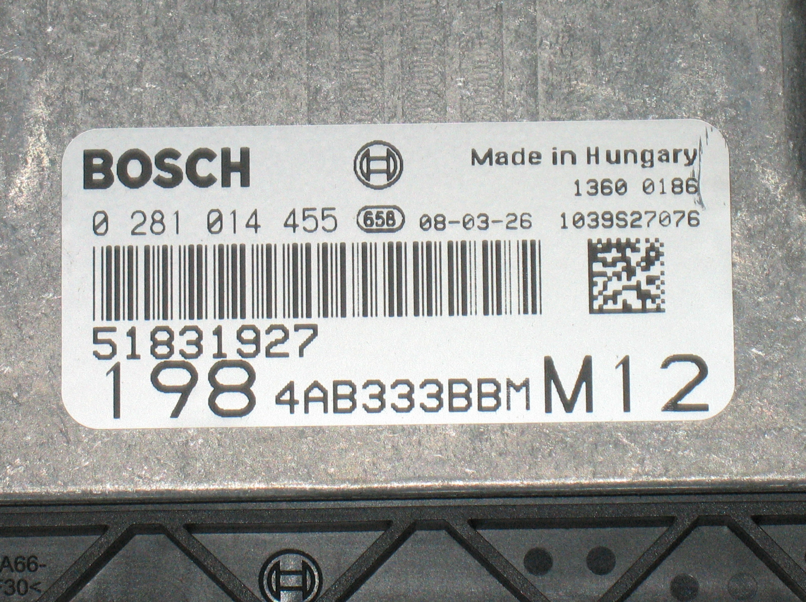 Ecu centralina motore Bosch 0281014455 EDC16C39-6.C1 FIAT Bravo 1.6 MultiJet 51831927