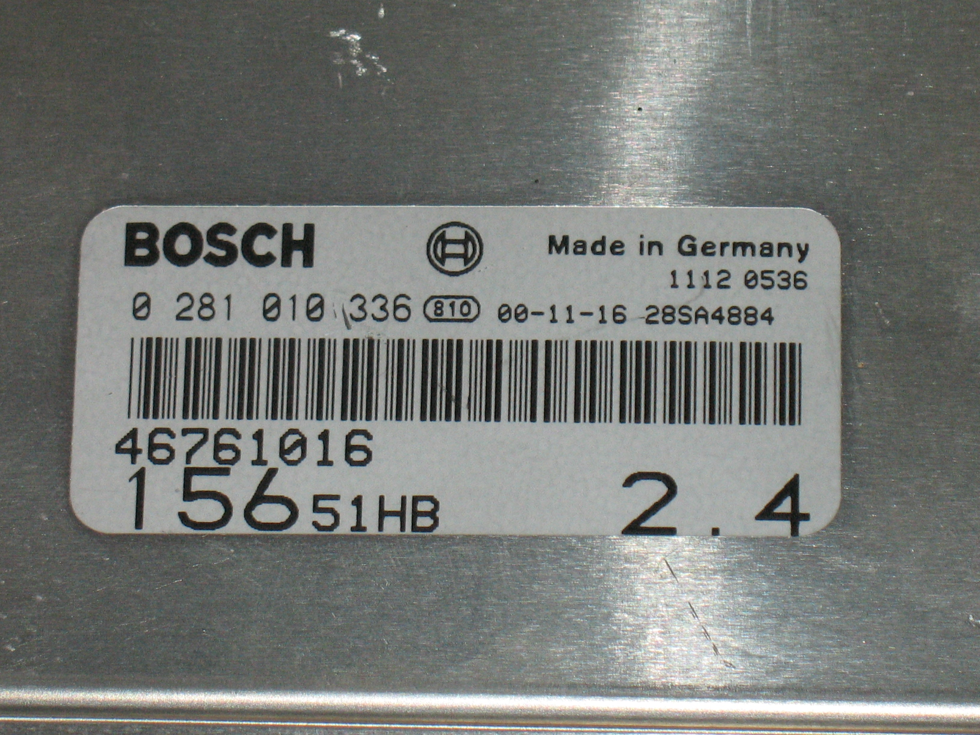 ECU centralina motore ALFA ROMEO 156 2.4 JTD BOSCH 0281010336 46761016 15651HB EDC 15C7