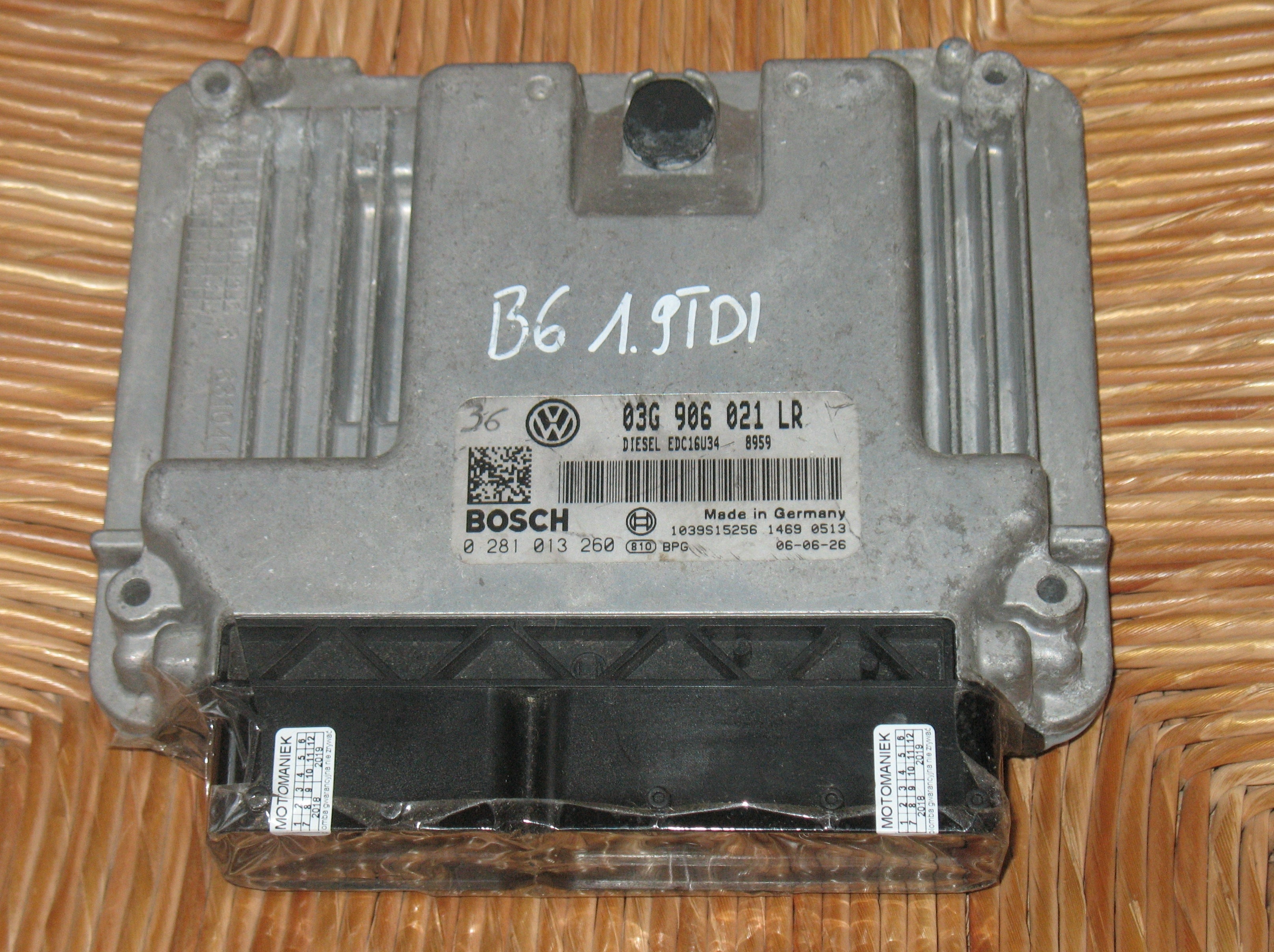 ECU VW PASSAT 1.9 0281013260 03G906021LR 03G906021AN EDC16U34