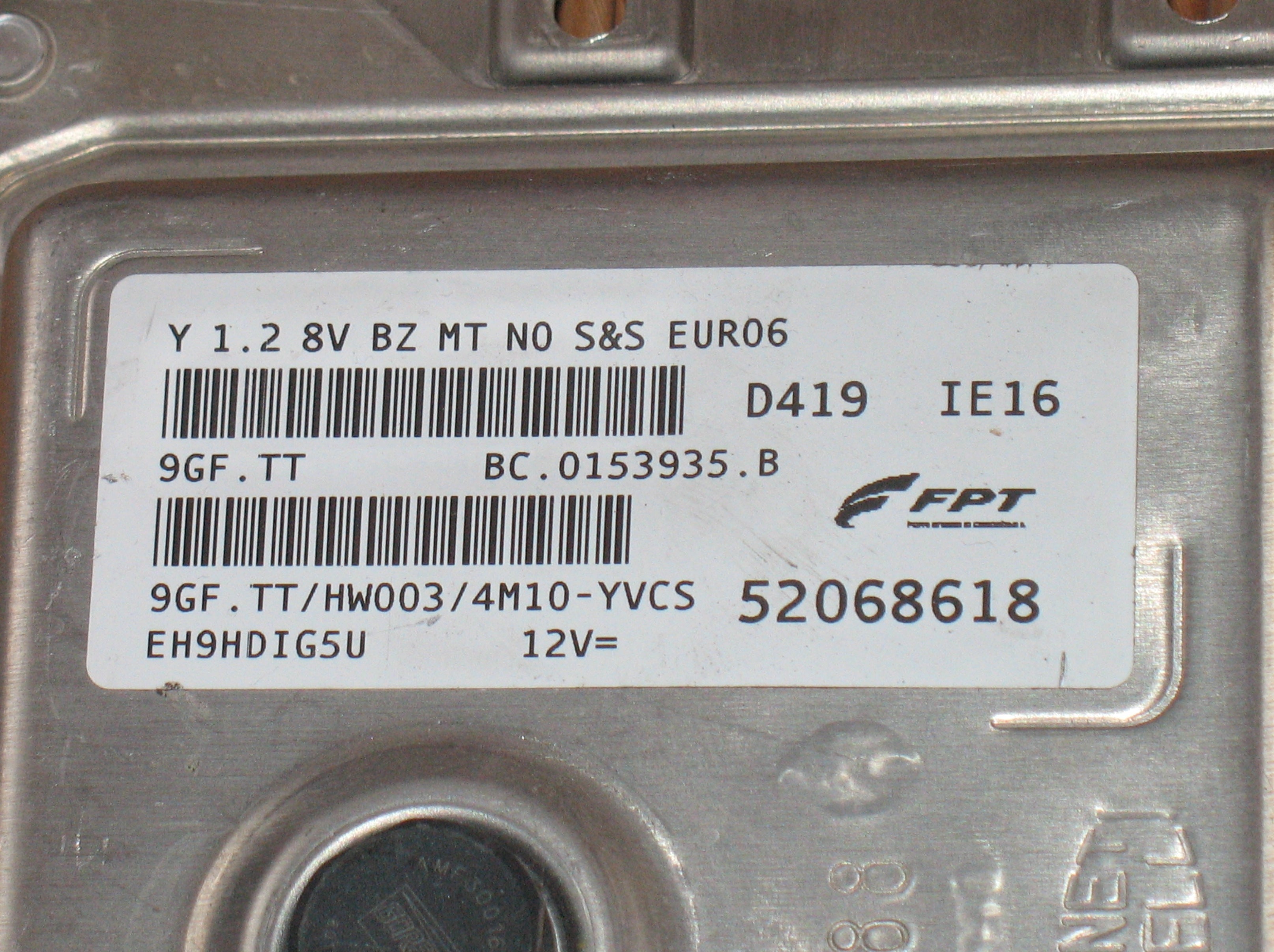 Centralina motore Marelli Y 1.2 8V BZ euro6 cod. 9GF.TT 52068618 EDC15C7