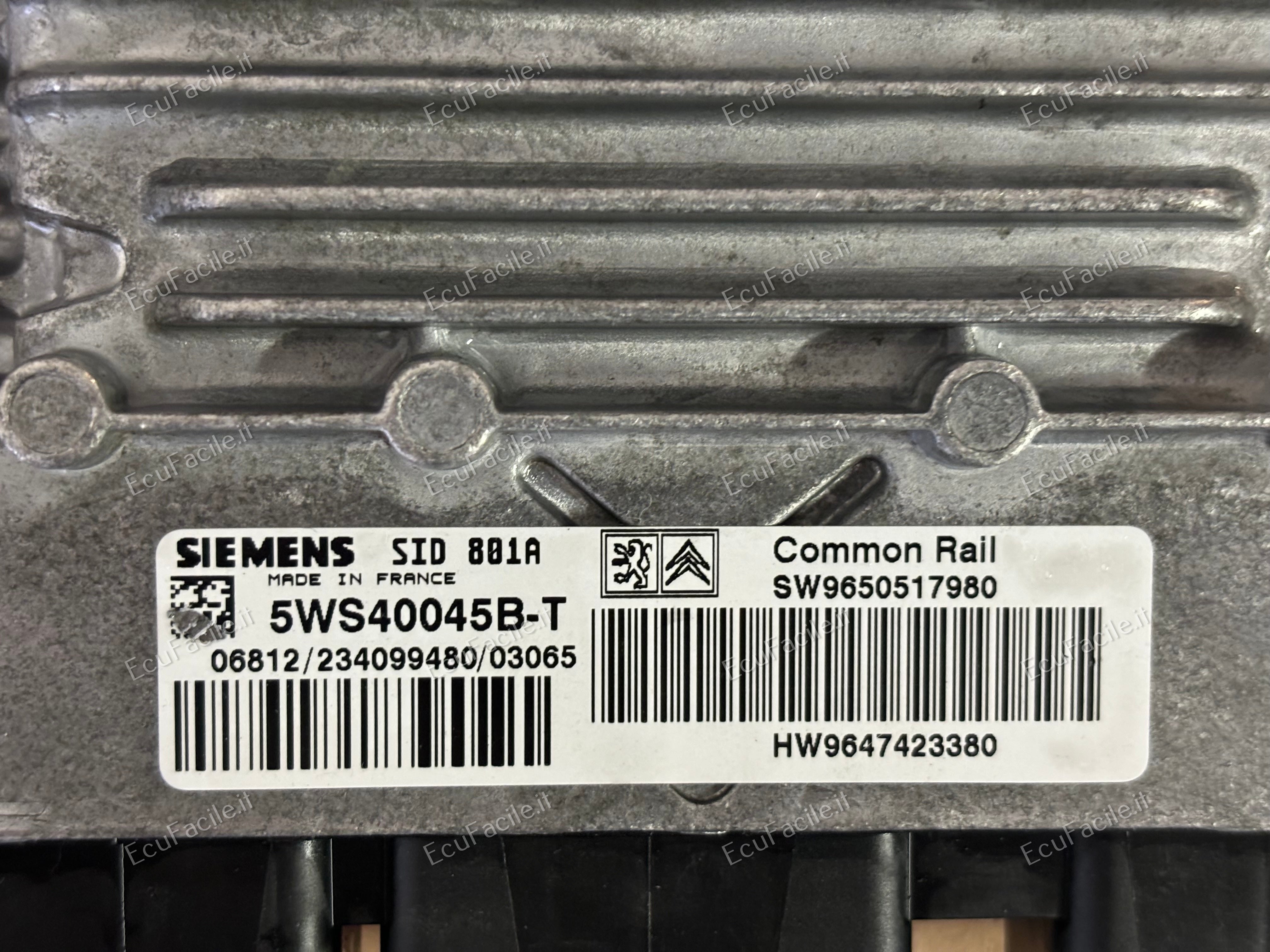 ECU PEUGEOT 307 2.0 HDI SID801A 9650517980 5WS40045B-T