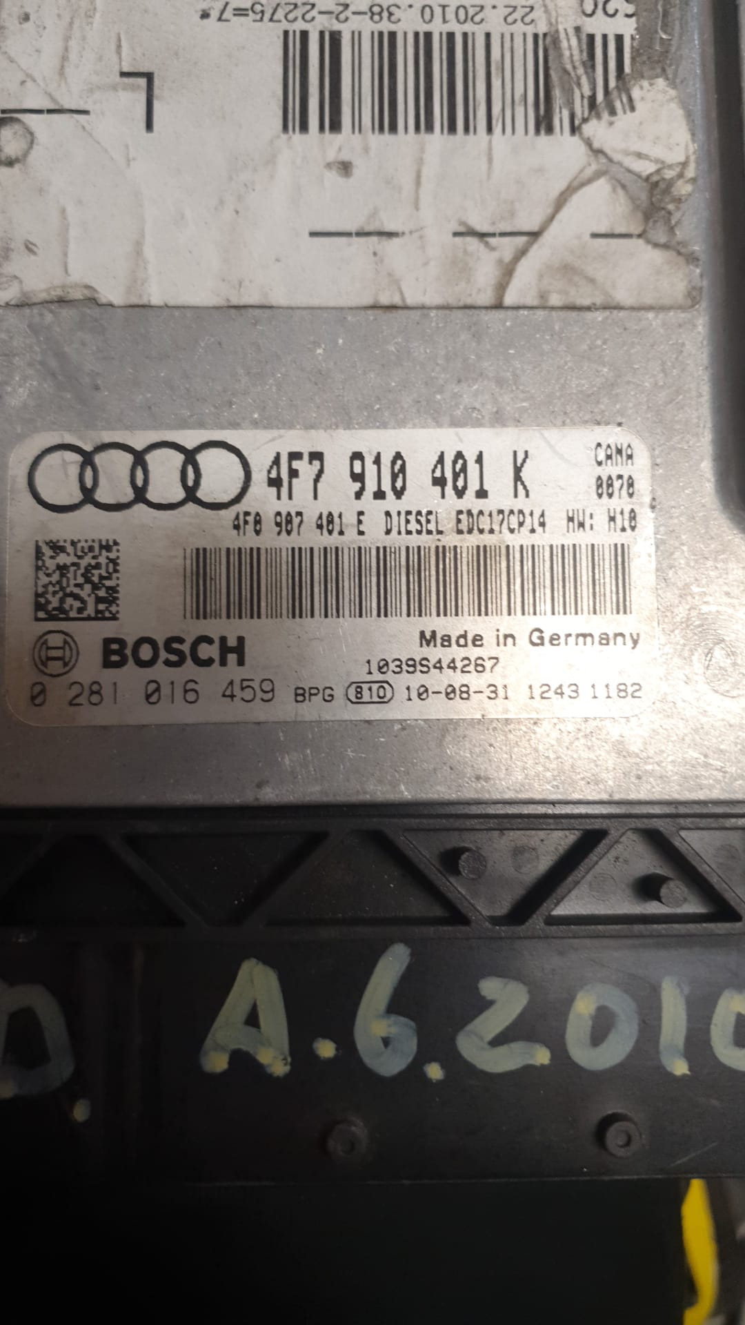 ECU centralina motore AUDI A6 2.7 TDI 4F7910401K 4F0907401E 0281016459 DIESEL EDC17CP14