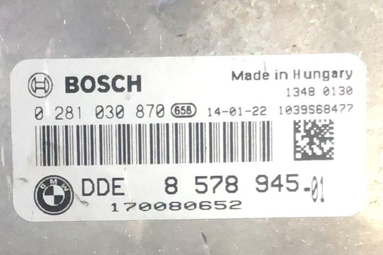 CENTRALINA MOTORE BMW Serie 1 F20 8578945 0281030870 N47D20C diesel 1995 EDC17C50-3.51